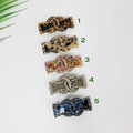 Leopard Luxurious Hair Barrette with Cubic Stone Chain / Tortoise Shell French Hair Pin / Hair Accessory for Woman / Automatic Hair Clip