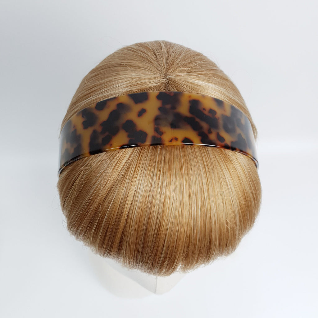 Leopard Marble Wide Headband (1.4 Inch) / Fashionable Tortoise Shell Turban Bandanna / Hair Accessory for Woman