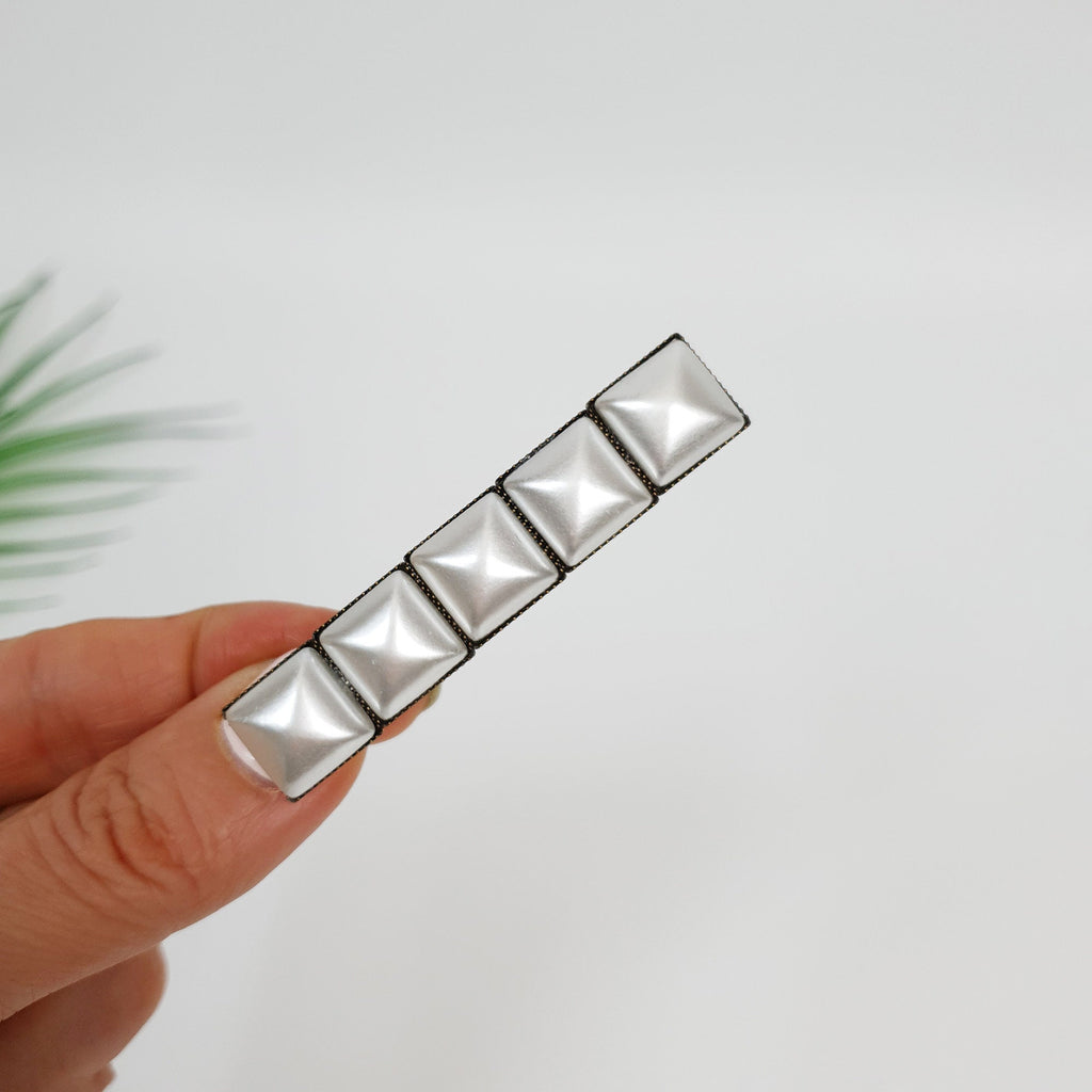 Vintage Antique Formica Square Hair Claw Clip (2.4 Inch) / Vivid Color Hair Pin / Alligator Hair Clip for Woman