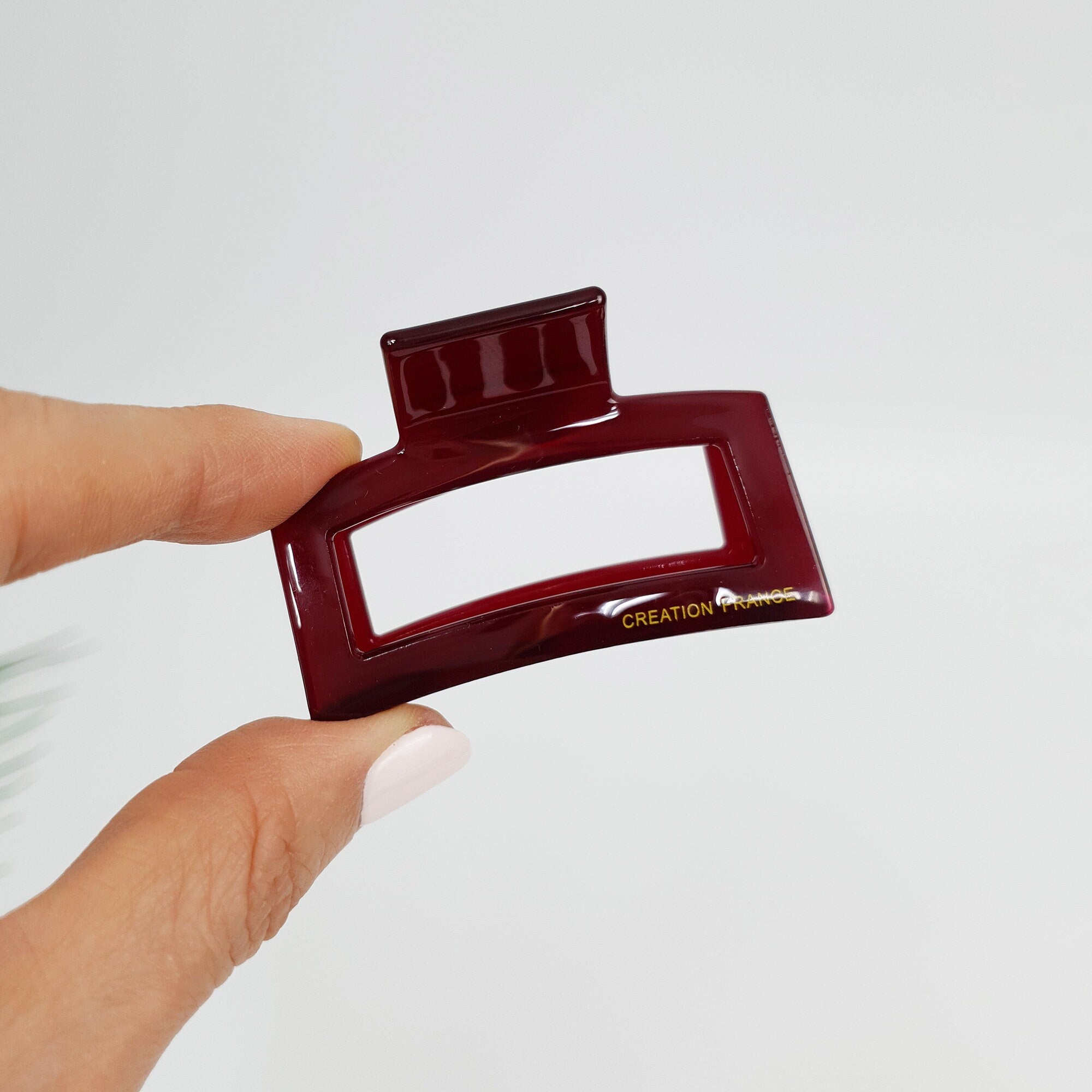 Simple Pure Color Square Hair Claw Clip (2.2 Inch) / Cute French Hair Pin / Hair Accessory for Woman