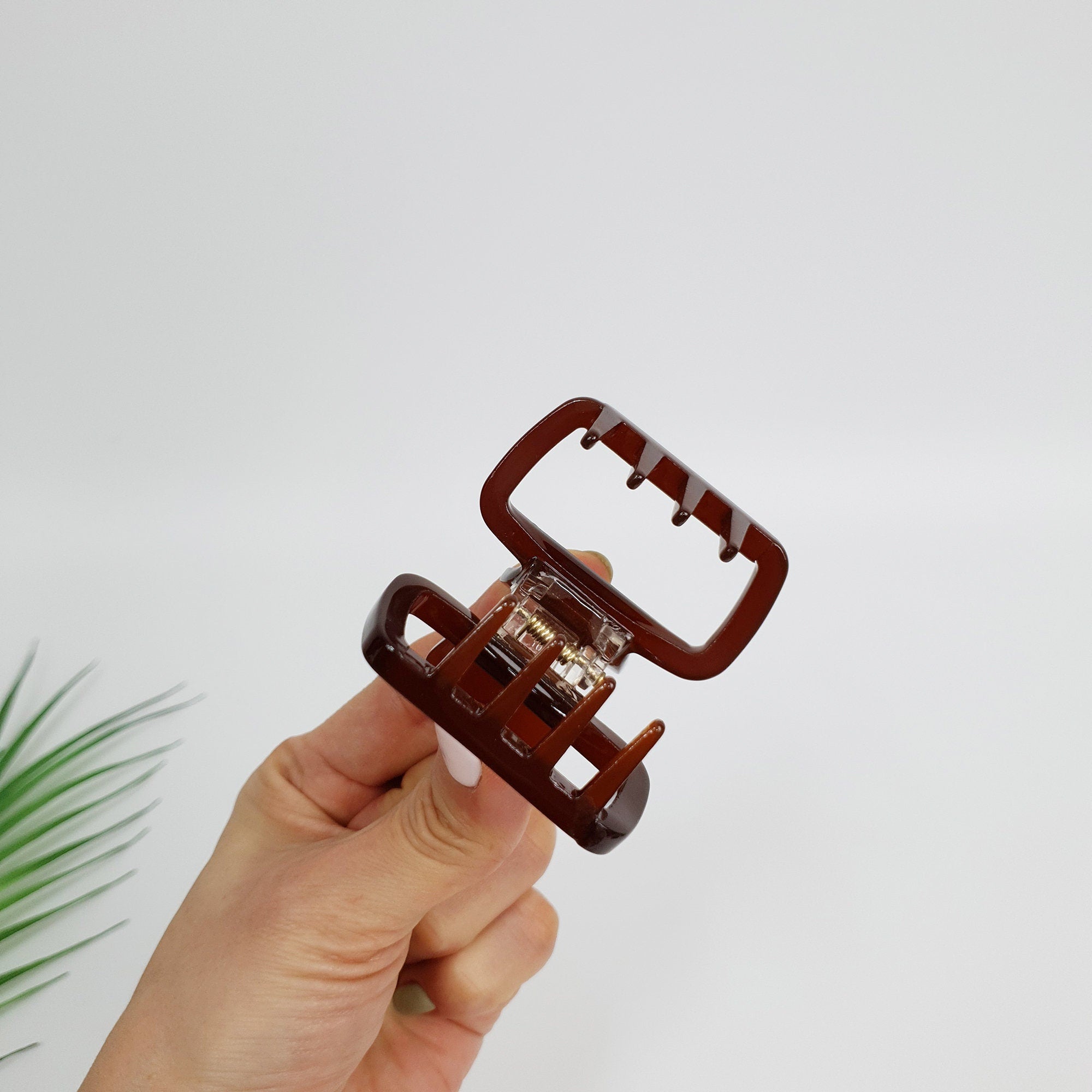 Leopard Square Hair Claw Clip (2.0 Inch) / Tortoise Shell French Hair Pin / Hair Accessory for Woman