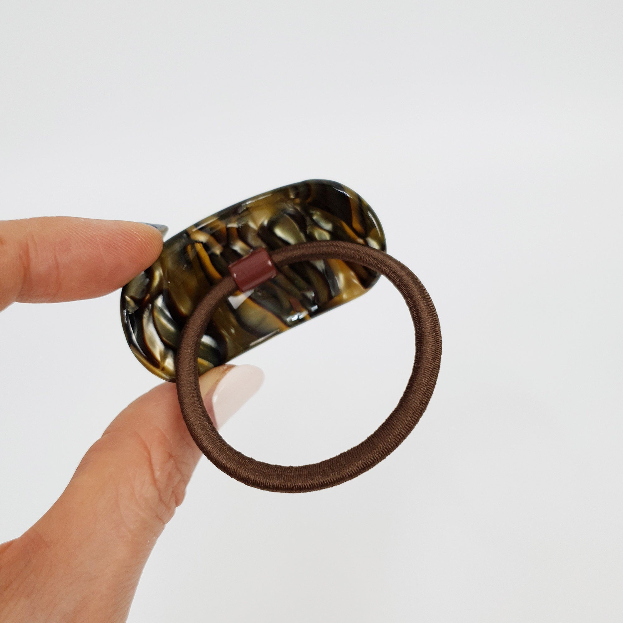 Leopard Round Curve Hair Tie / Tortoise Shell Ponytail Holder / Hair Accessory for Woman / French Hair Tie
