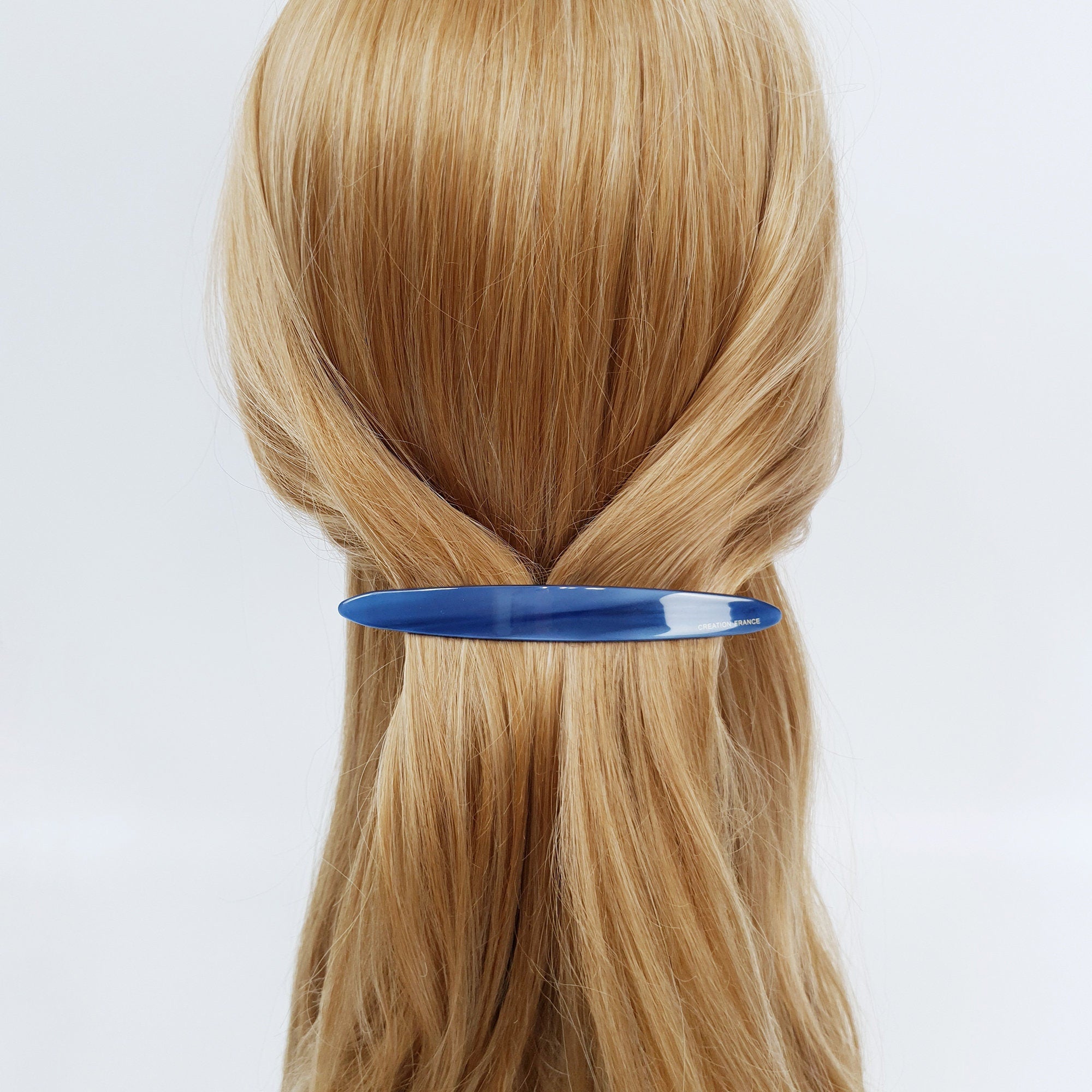 Cellulose Long Oval Hair Barrette (4.3 Inch) / Tortoise Marble French Hair Pin / Hair Accessory for Woman / Automatic Hair Clip