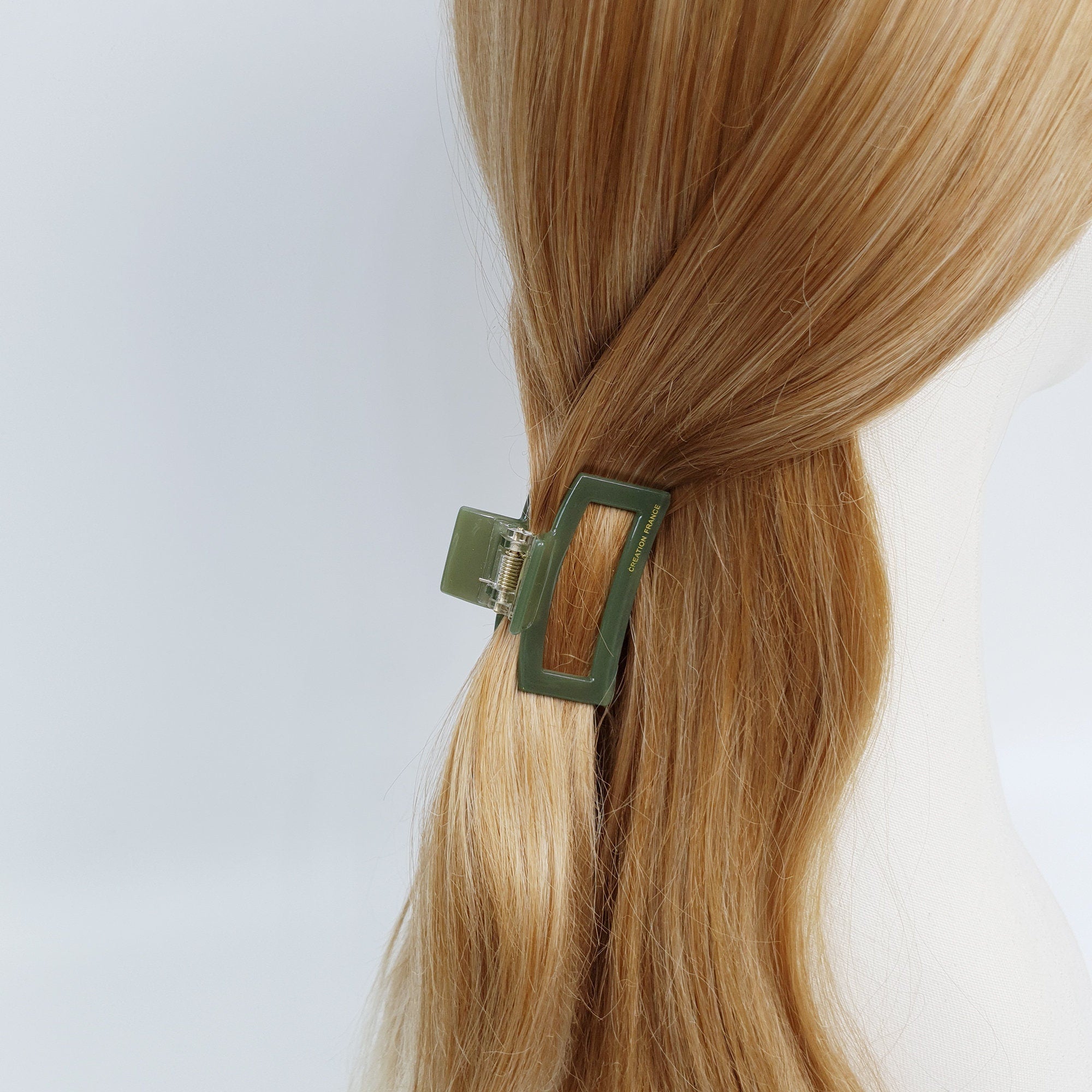 Simple Pure Color Square Hair Claw Clip (2.2 Inch) / Cute French Hair Pin / Hair Accessory for Woman