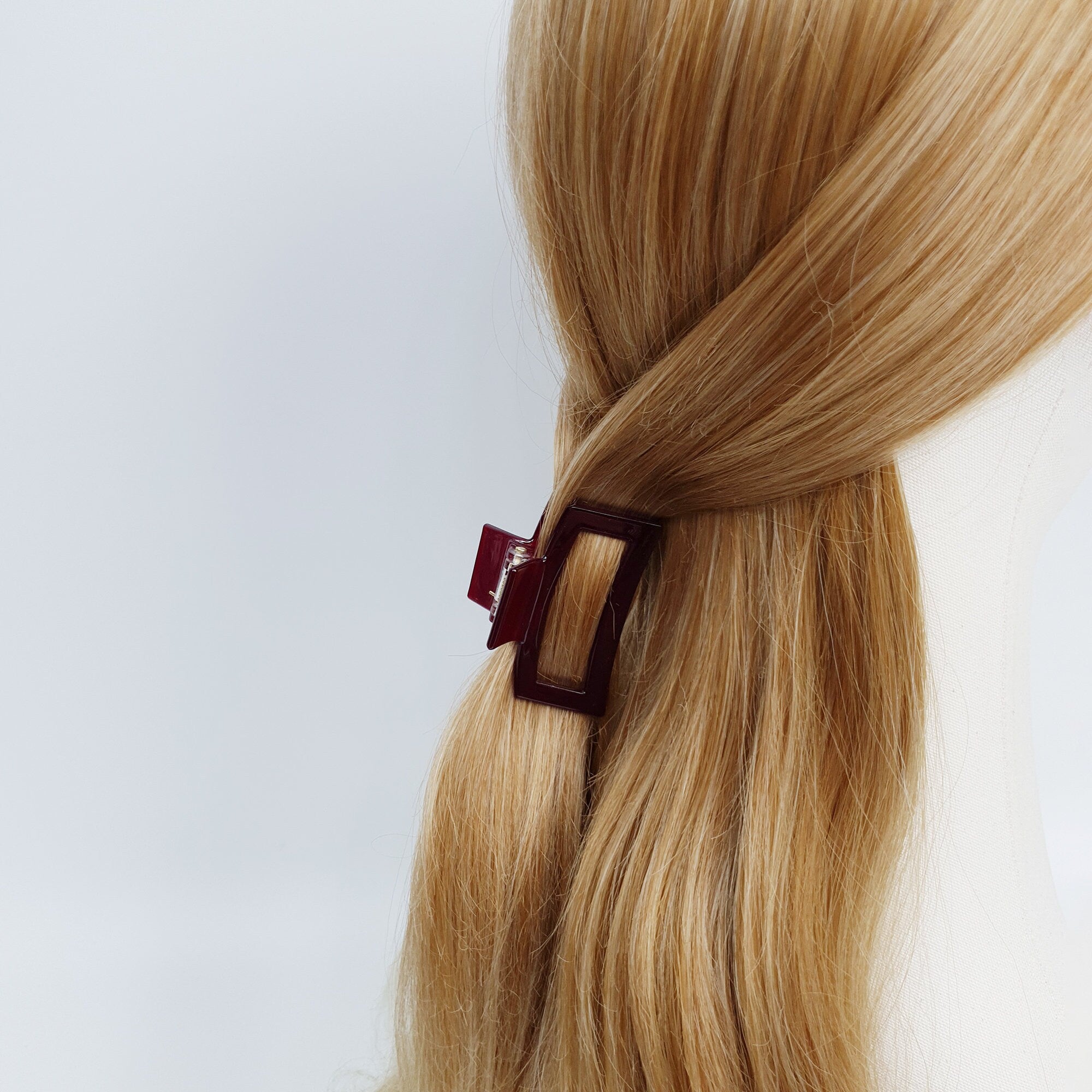 Simple Pure Color Square Hair Claw Clip (2.2 Inch) / Cute French Hair Pin / Hair Accessory for Woman