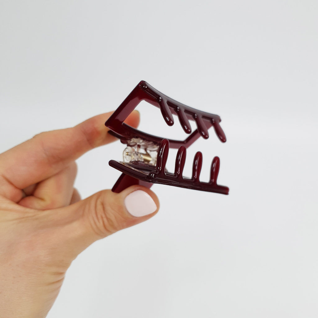 Simple Pure Color Square Hair Claw Clip (2.2 Inch) / Cute French Hair Pin / Hair Accessory for Woman