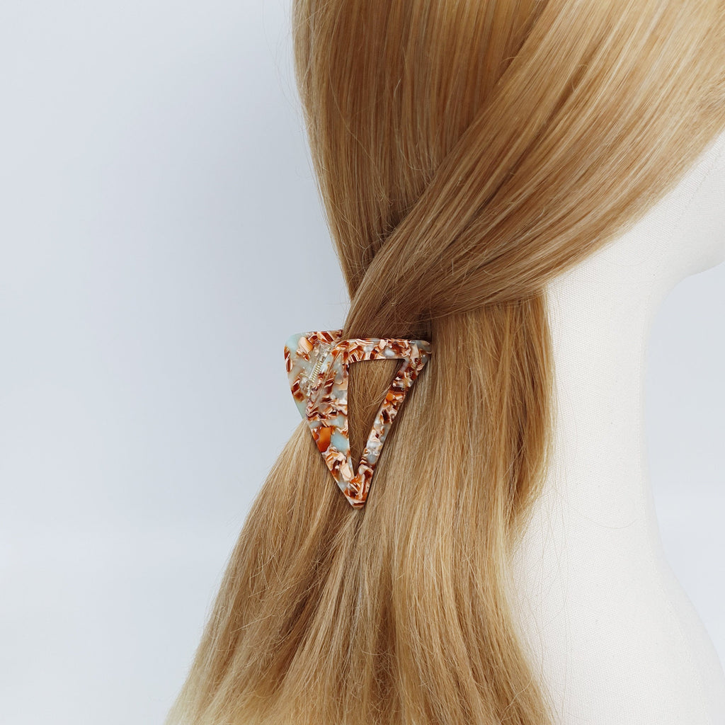 Leopard Triangle Fashion Hair Claw Clip (3.0 Inch) / Tortoise Shell French Hair Pin / Hair Accessory for Woman