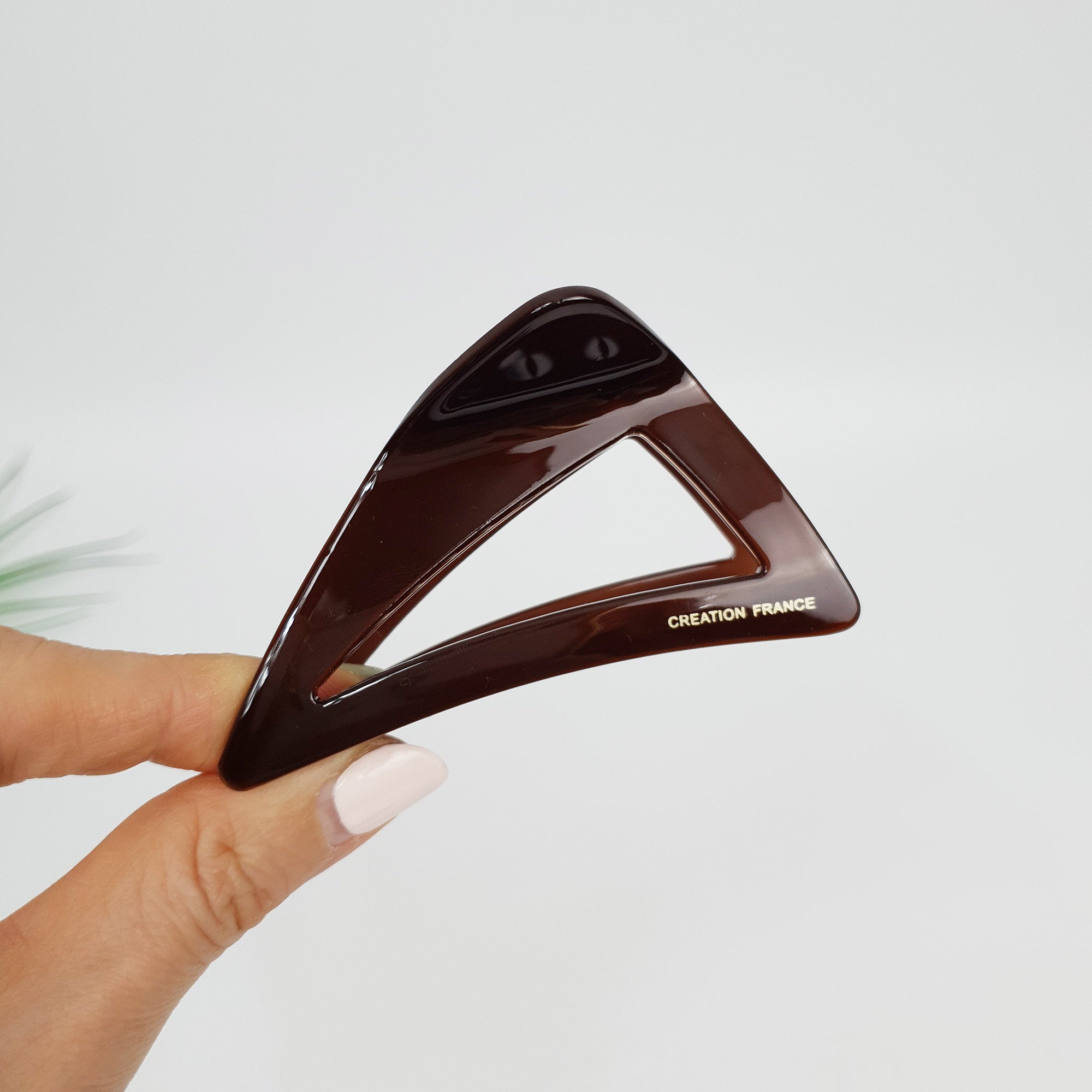 Leopard Triangle Fashion Hair Claw Clip (3.0 Inch) / Tortoise Shell French Hair Pin / Hair Accessory for Woman