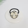 Pansy Flower Pearl Hair Tie / Cute Ponytail Holder / Hair Accessory for Woman / French Hair Pin / Hair Scrunchy