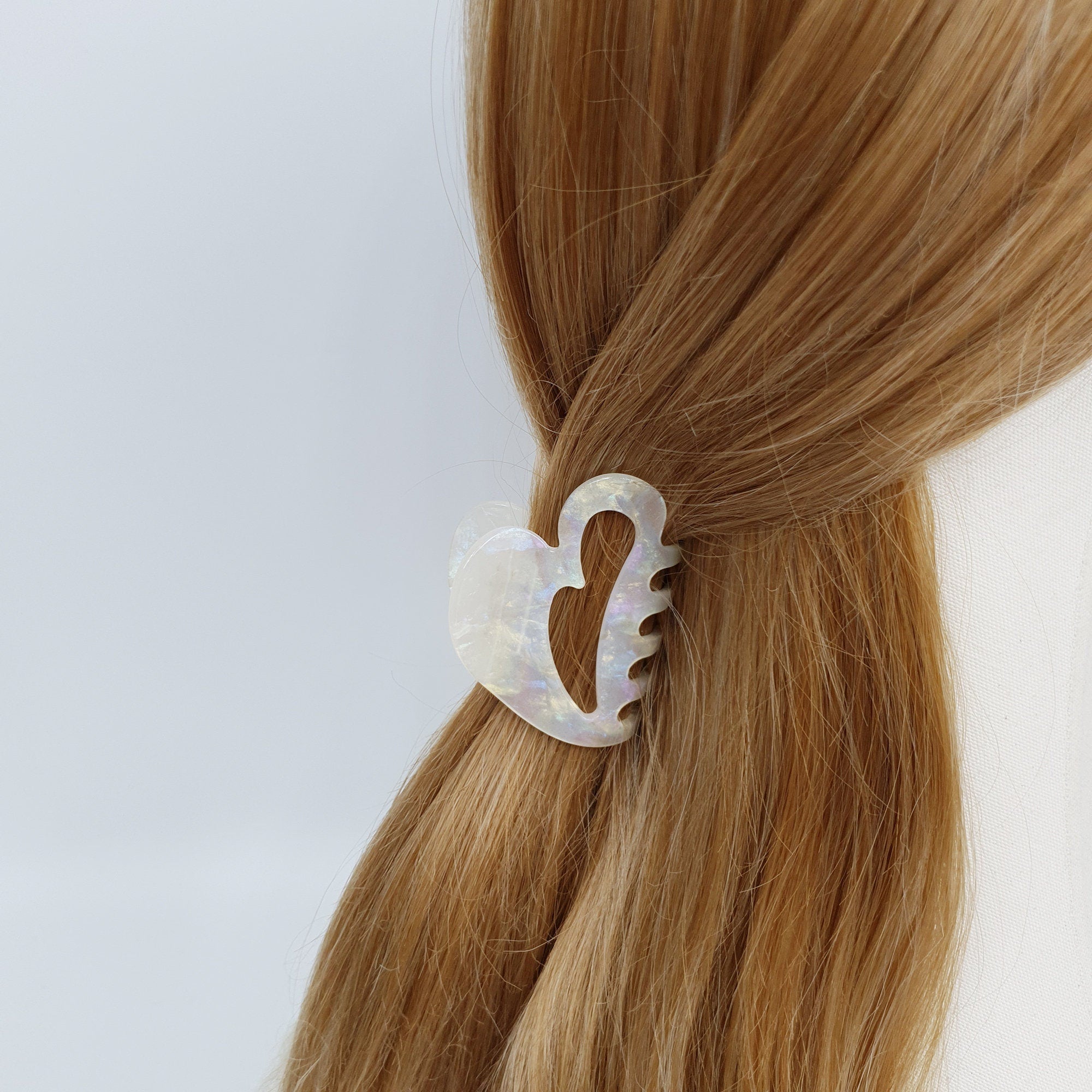 Leopard Heart Shape Small Hair Claw Clip (2.6 Inch) / Tortoise Shell French Hair Pin / Hair Barrette for Woman