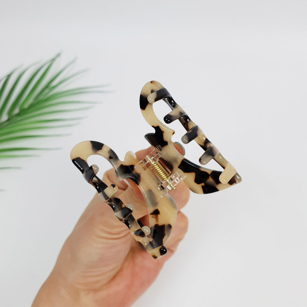 Leopard Heart Shape Small Hair Claw Clip (2.6 Inch) / Tortoise Shell French Hair Pin / Hair Barrette for Woman