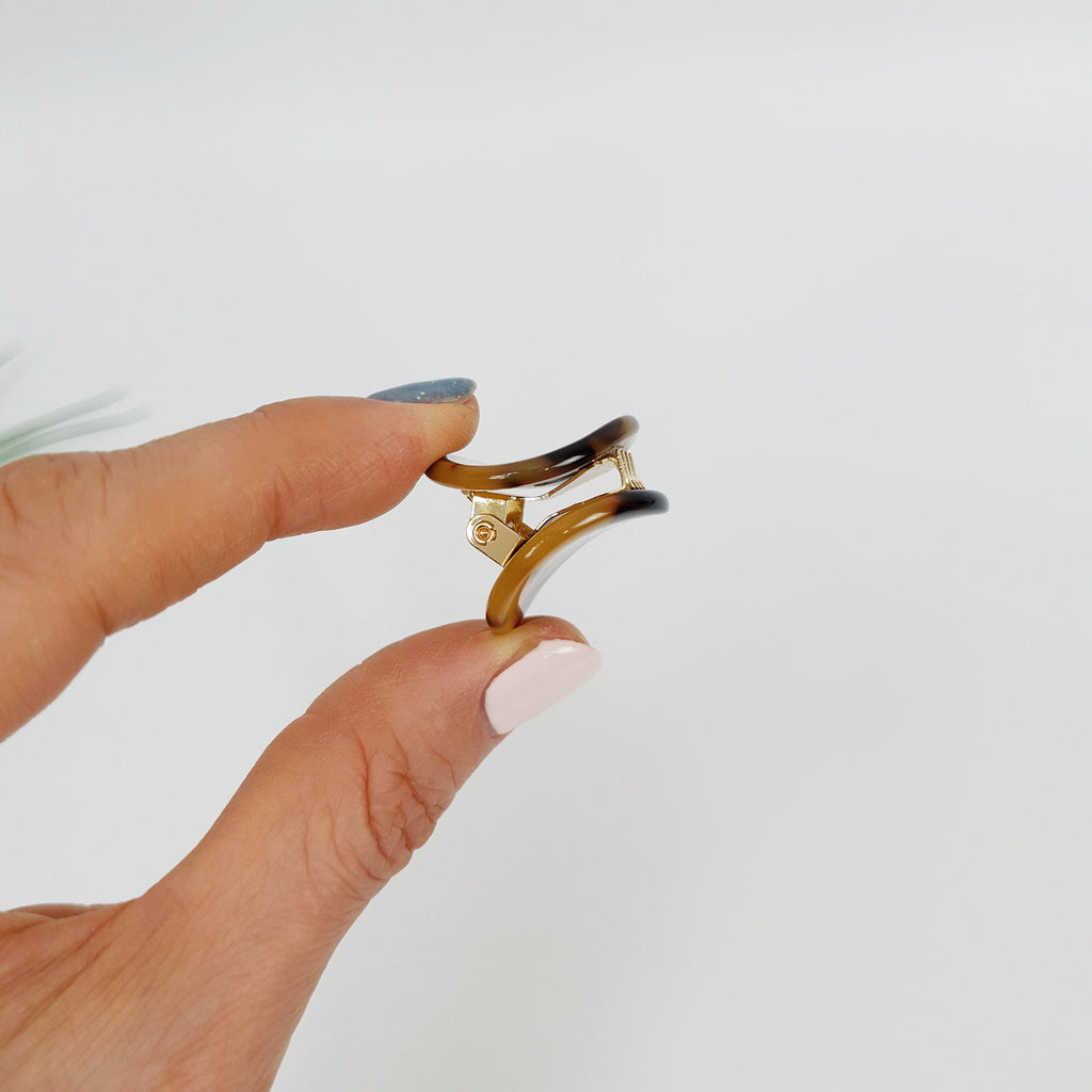 Marble Modern Mini Hair Clip Claw / Tortoise Shell Small French Pin / Hair Barrette for Woman / Leopard Hair Clips
