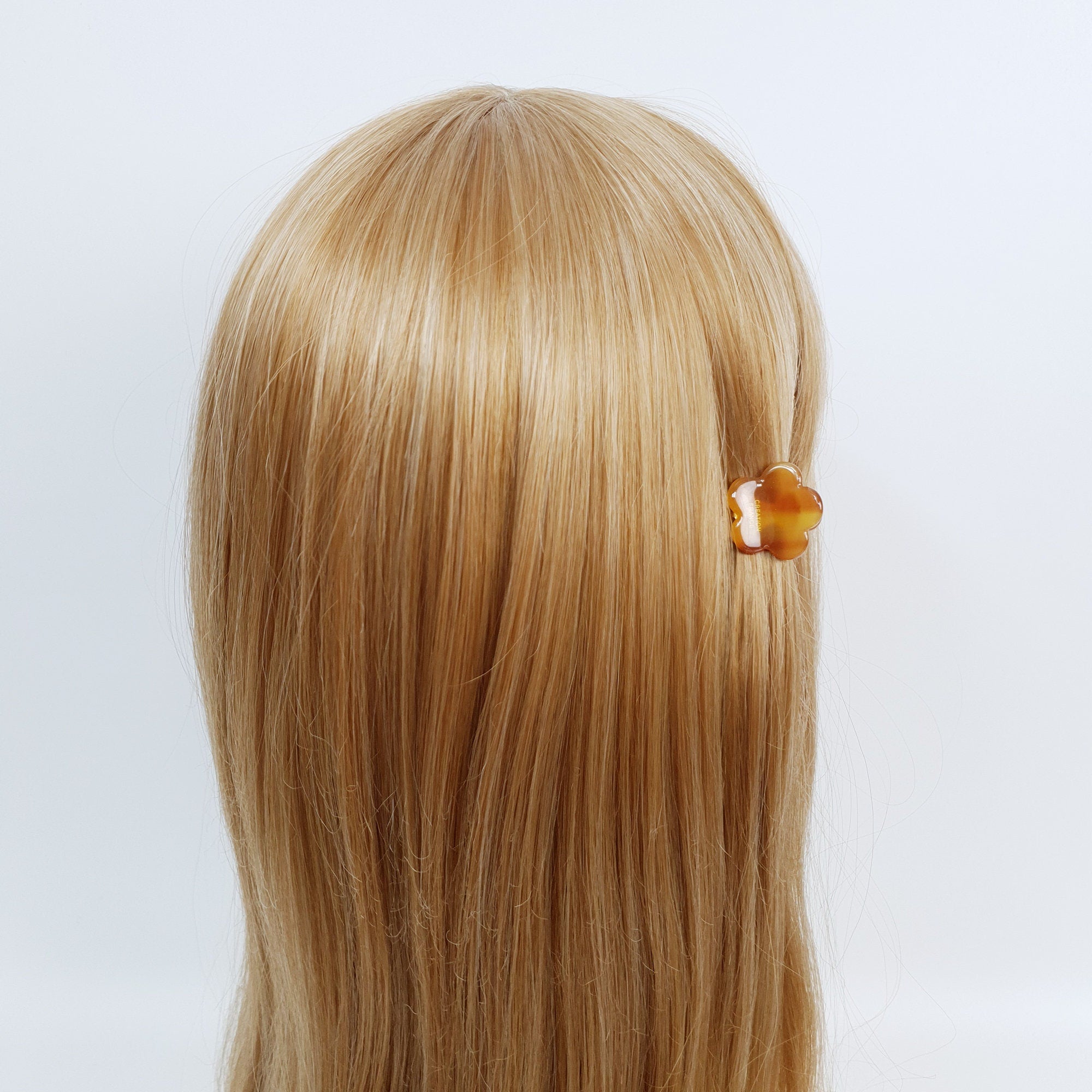 Leopard Marble Modern Flower Mini Hair Clip / Tortoise Shell Small French Pin / Hair Barrette for Woman / Metal Hair Clip