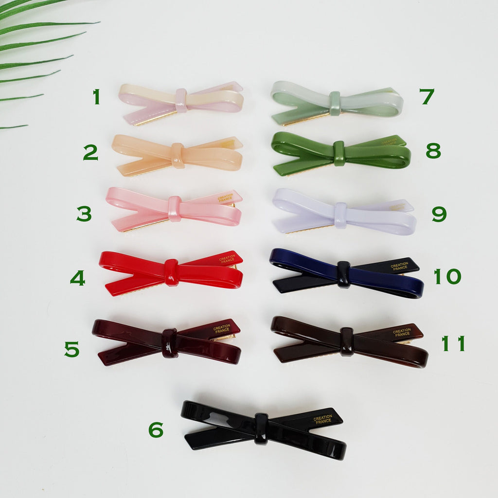 Pure Color Simple Ribbon Hair Claw Clip (2.8 Inch) / Cute French Hair Pin / Alligator Hair Clip for Woman