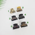 Half Moon Mini Hair Clips with Cubic Stone / Luxurious French Hair Pin / Hair Accessory for Woman / Leopard French Barrette