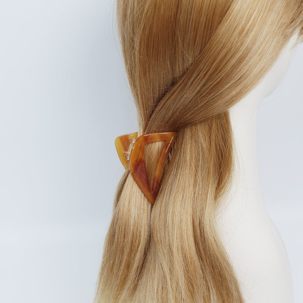 Leopard Triangle Fashion Hair Claw Clip (3.0 Inch) / Tortoise Shell French Hair Pin / Hair Accessory for Woman