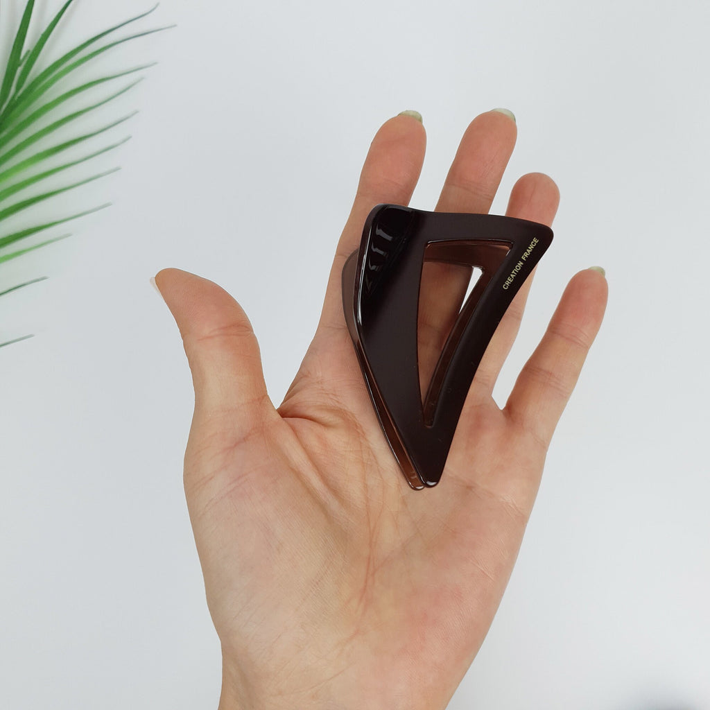 Leopard Triangle Fashion Hair Claw Clip (3.0 Inch) / Tortoise Shell French Hair Pin / Hair Accessory for Woman