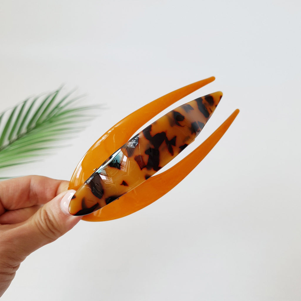 Leopard Marble Large Hair Claw Clip / Tortoise Shell French Hair Pin / Alligator Hair Clip for Woman