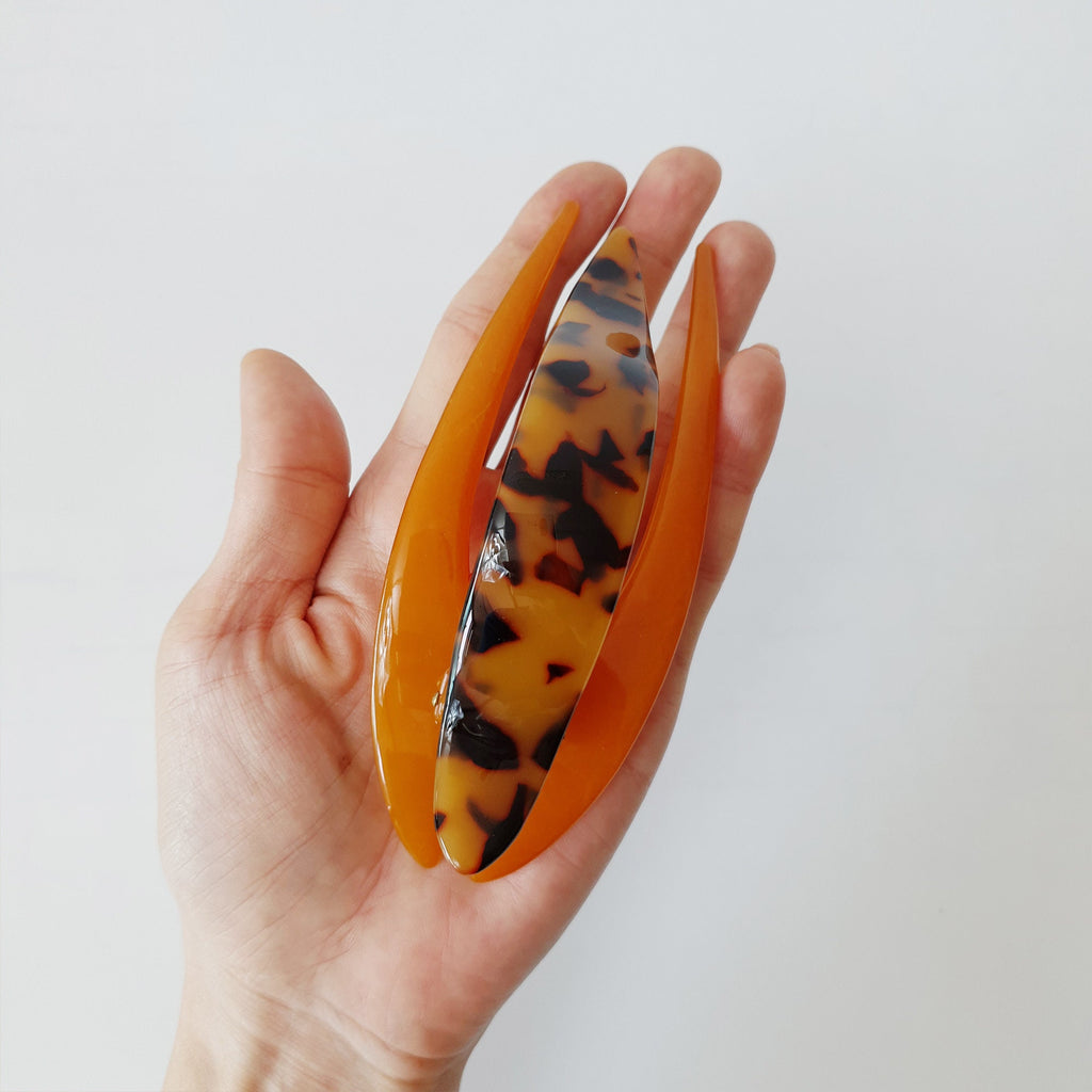 Leopard Marble Large Hair Claw Clip / Tortoise Shell French Hair Pin / Alligator Hair Clip for Woman