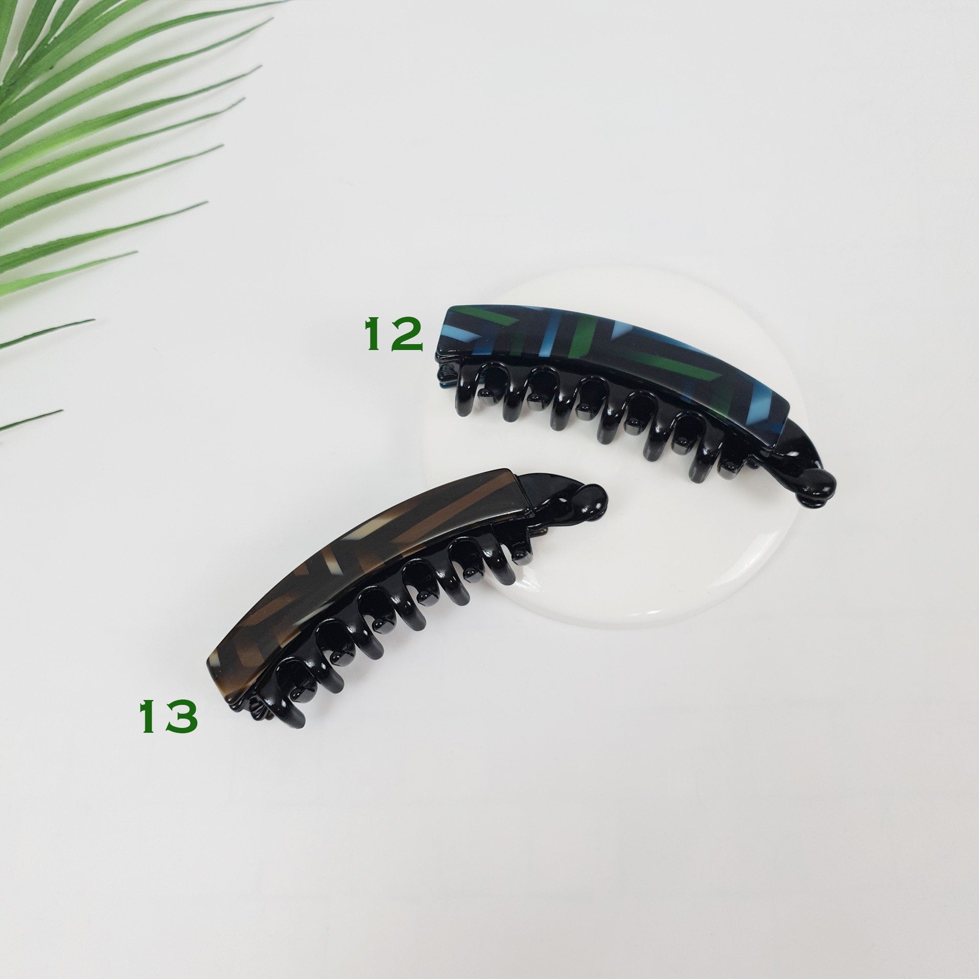 Leopard Marble Banana Claw Clip / Tortoise Shell Hair Comb Barrette / Clincher Comb Hair Accessory