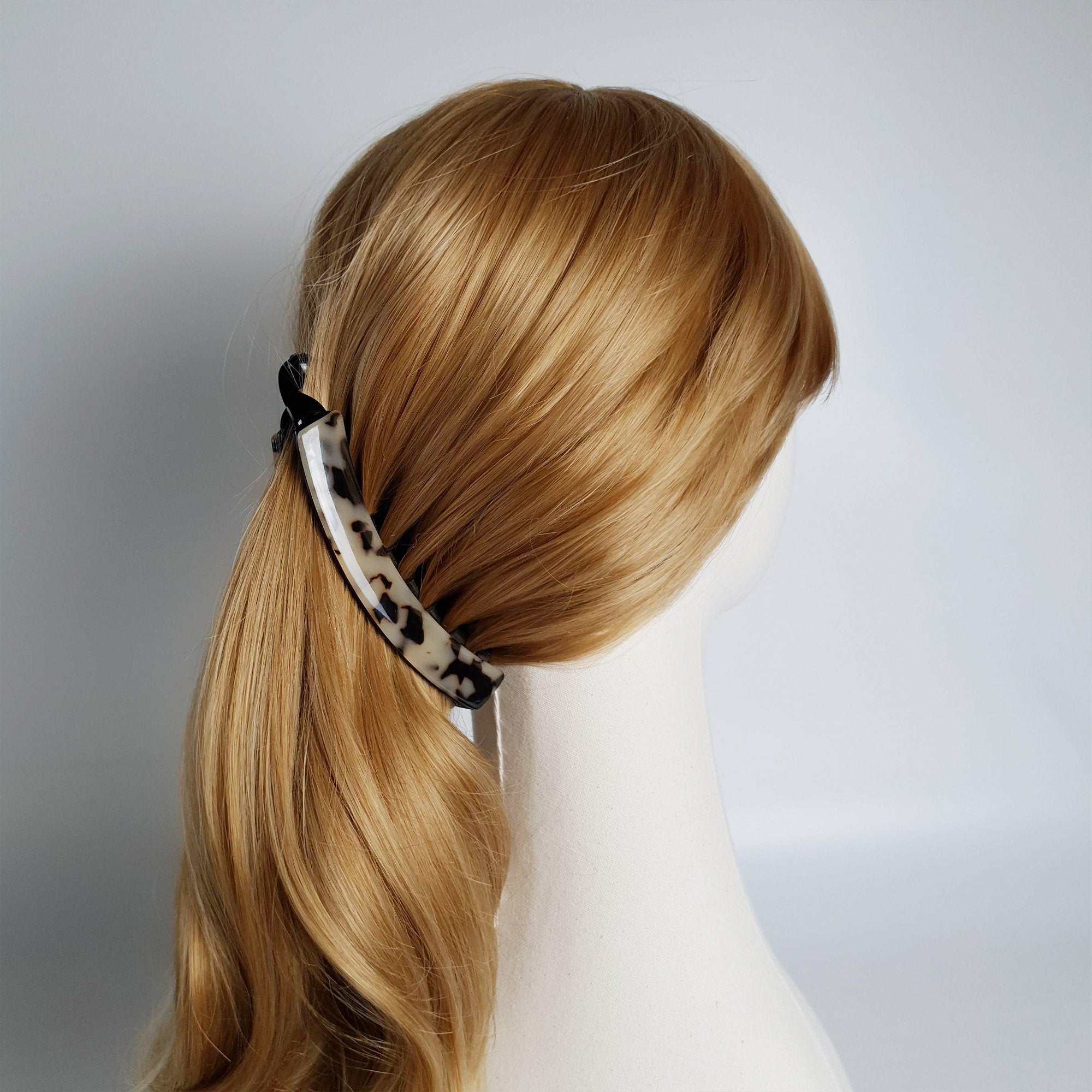 Leopard Marble Banana Claw Clip / Tortoise Shell Hair Comb Barrette / Clincher Comb Hair Accessory