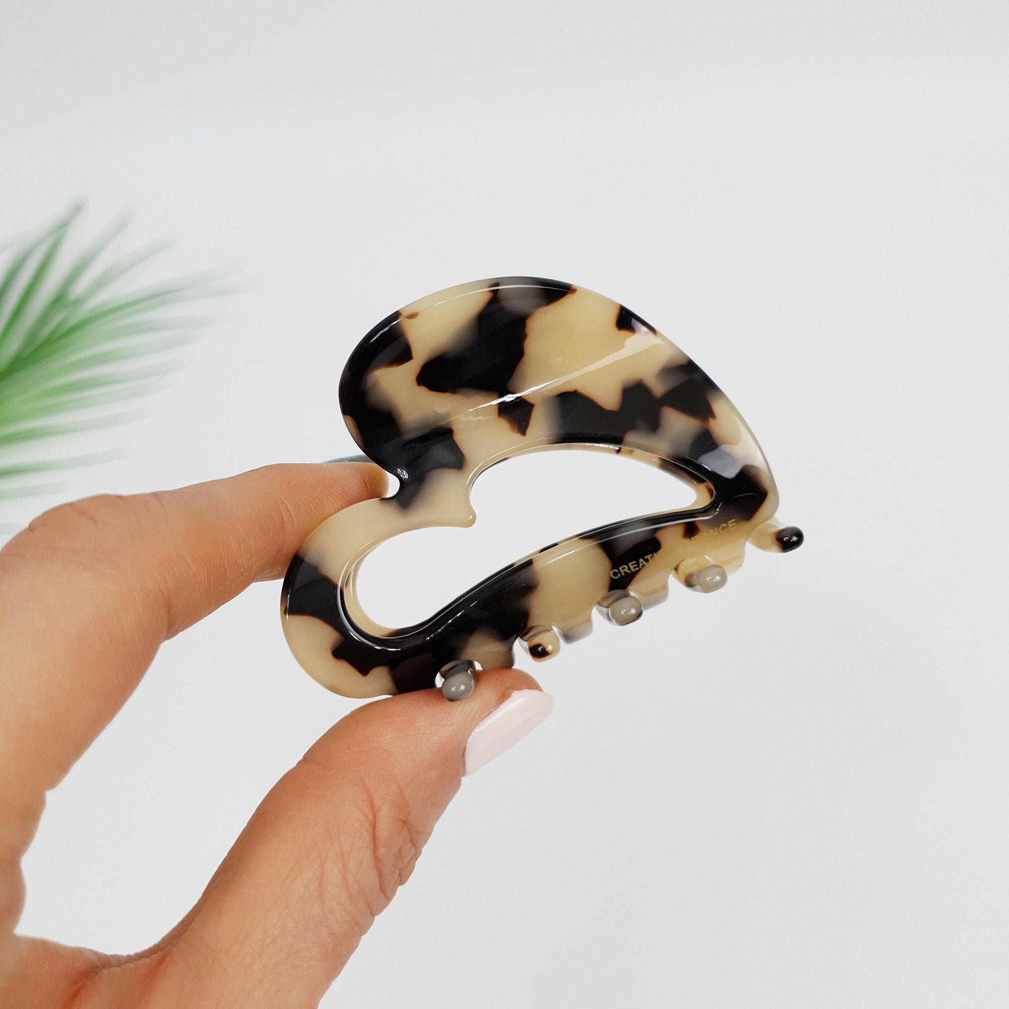 Leopard Heart Shape Small Hair Claw Clip (2.6 Inch) / Tortoise Shell French Hair Pin / Hair Barrette for Woman