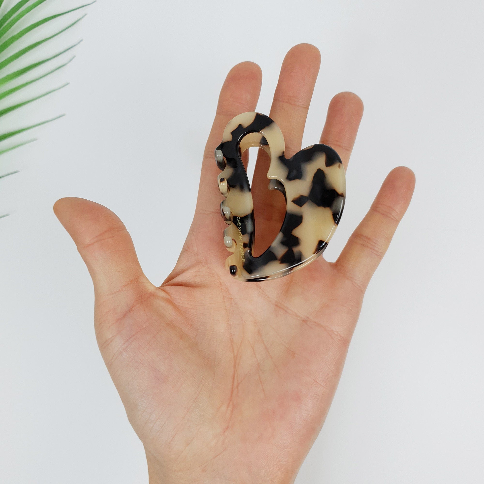 Leopard Heart Shape Small Hair Claw Clip (2.6 Inch) / Tortoise Shell French Hair Pin / Hair Barrette for Woman