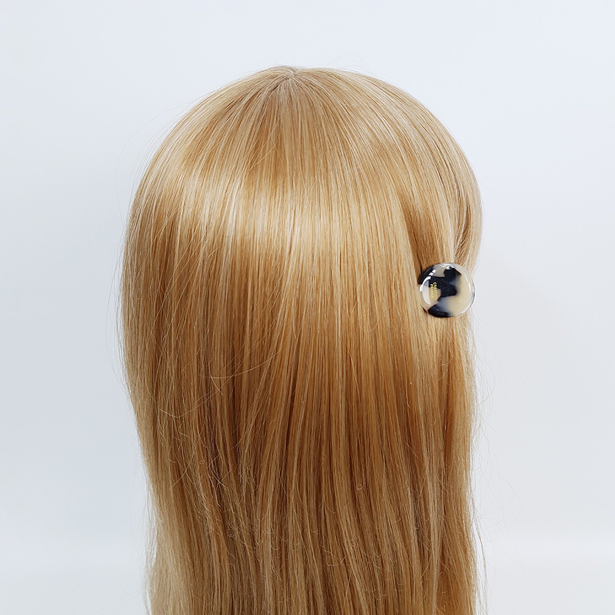 Modern Circle Mini Hair Clip Claw / Tortoise Shell Small French Pin / Hair Barrette for Woman