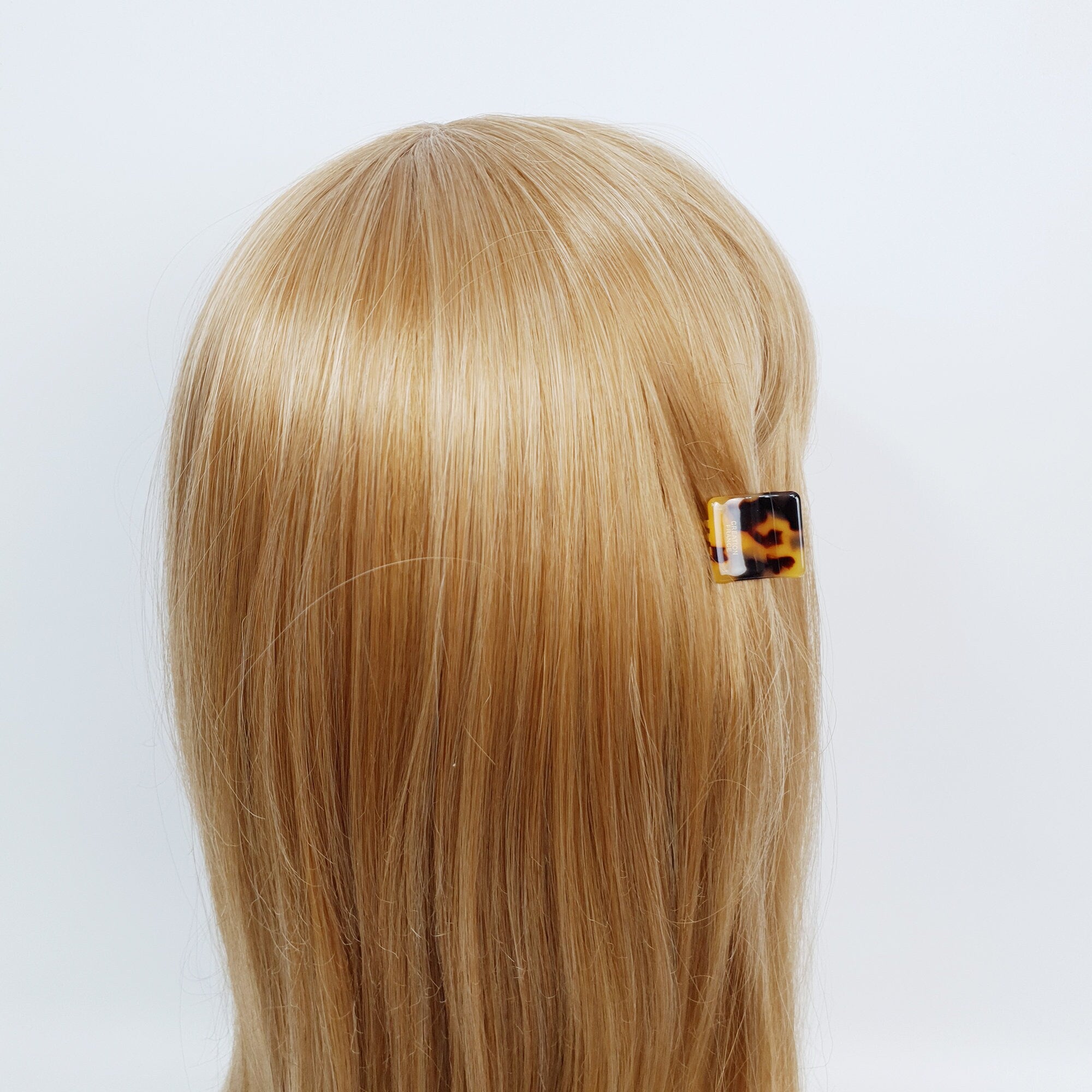 Modern Square Mini Hair Claw Clip / Tortoise Shell Small French Hair Pin / Hair Barrette for Woman / Metal Hair Claw