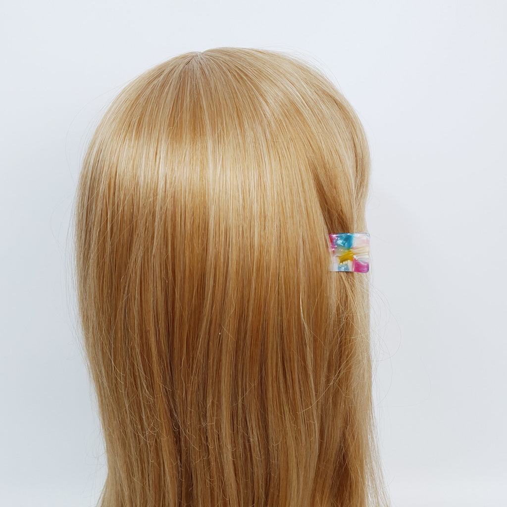 Modern Square Mini Hair Claw Clip / Tortoise Shell Small French Hair Pin / Hair Barrette for Woman / Metal Hair Claw