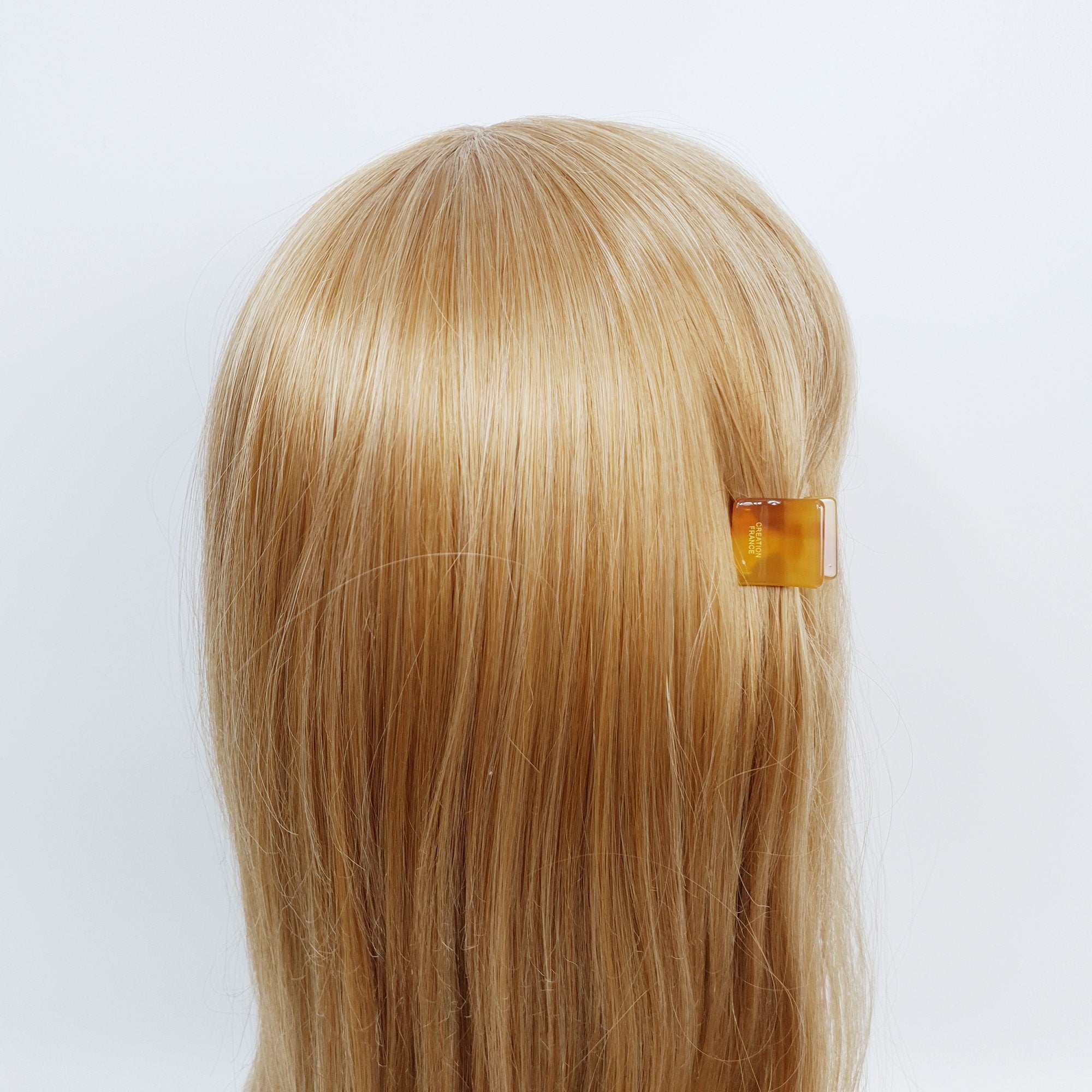 Modern Square Mini Hair Claw Clip / Tortoise Shell Small French Hair Pin / Hair Barrette for Woman / Metal Hair Claw