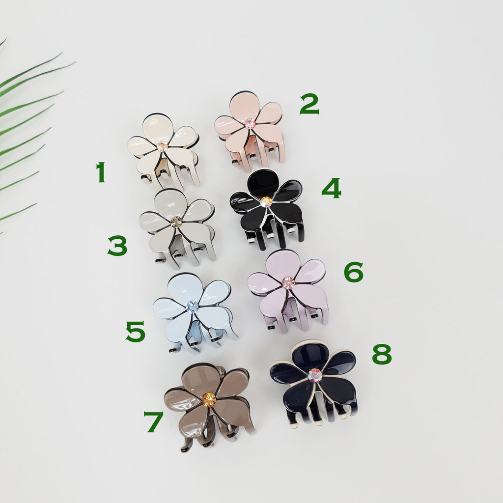 Pastel Color Flower Mini Hair Clips / Cute Small French Hair Pin / Hair Barrette for Woman / Floral Hair Clip for Girls