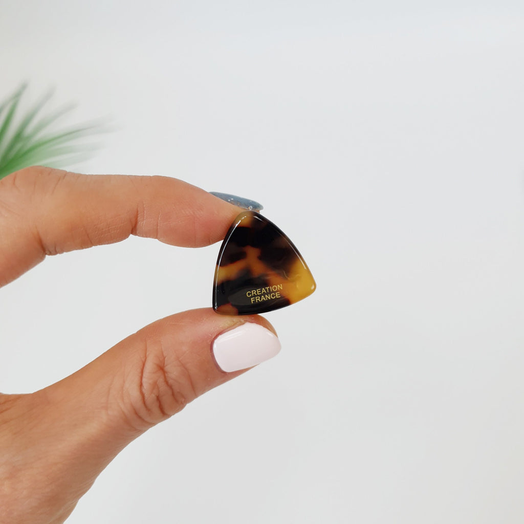 Triangle Mini Hair Clip Claw / Tortoise Shell Small French Hair Pin / Hair Barrette for Woman