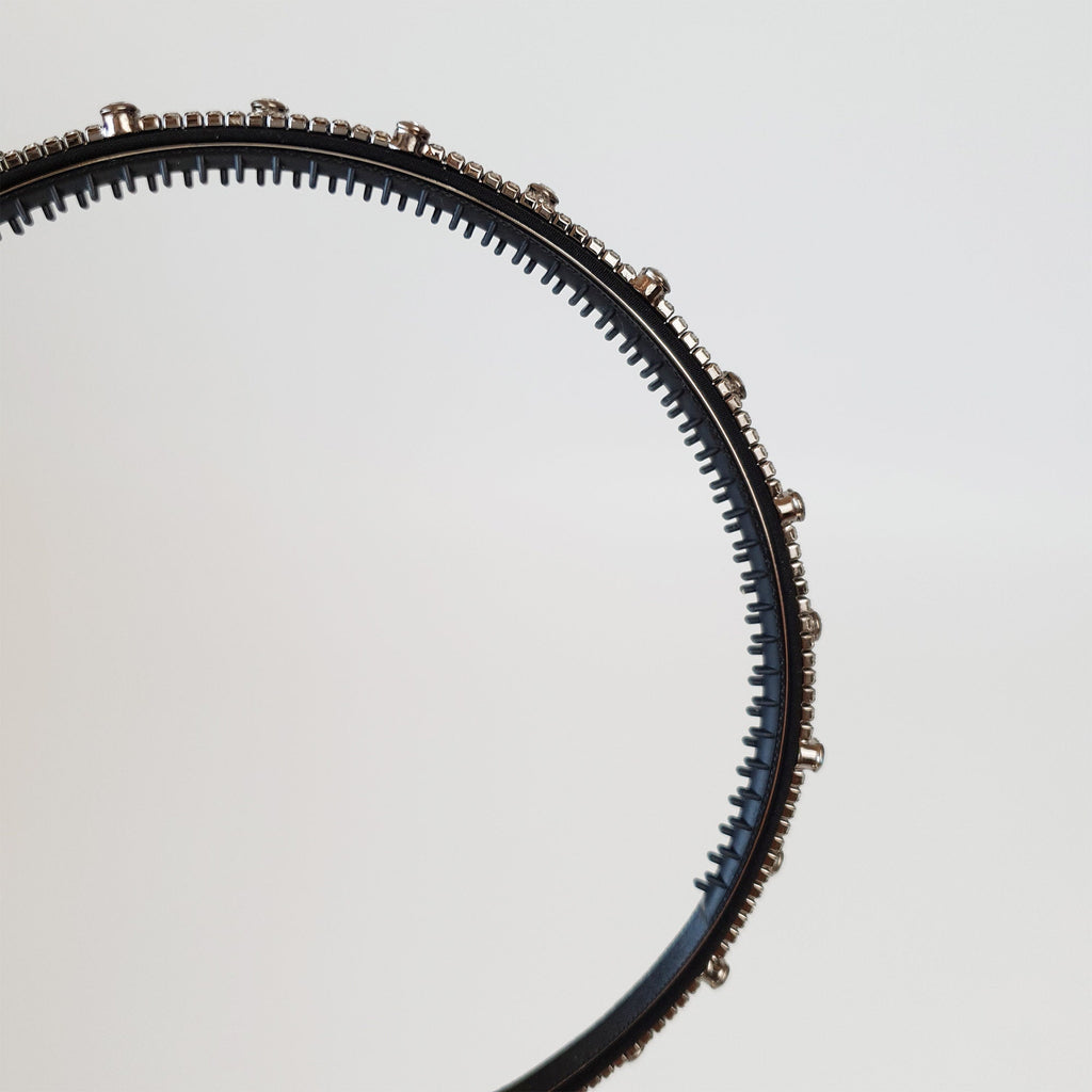 Two Line Crystal Cubic Parade Thin Headband / Fashionable Daily Turban Bandanna / Crystal Headband / Alice Headband