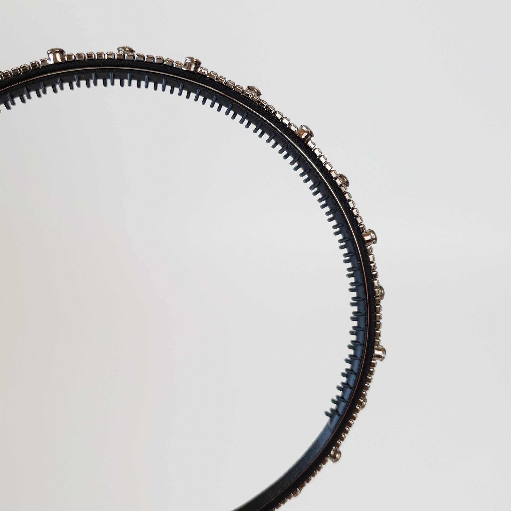 Two Line Crystal Cubic Parade Thin Headband / Fashionable Daily Turban Bandanna / Crystal Headband / Alice Headband