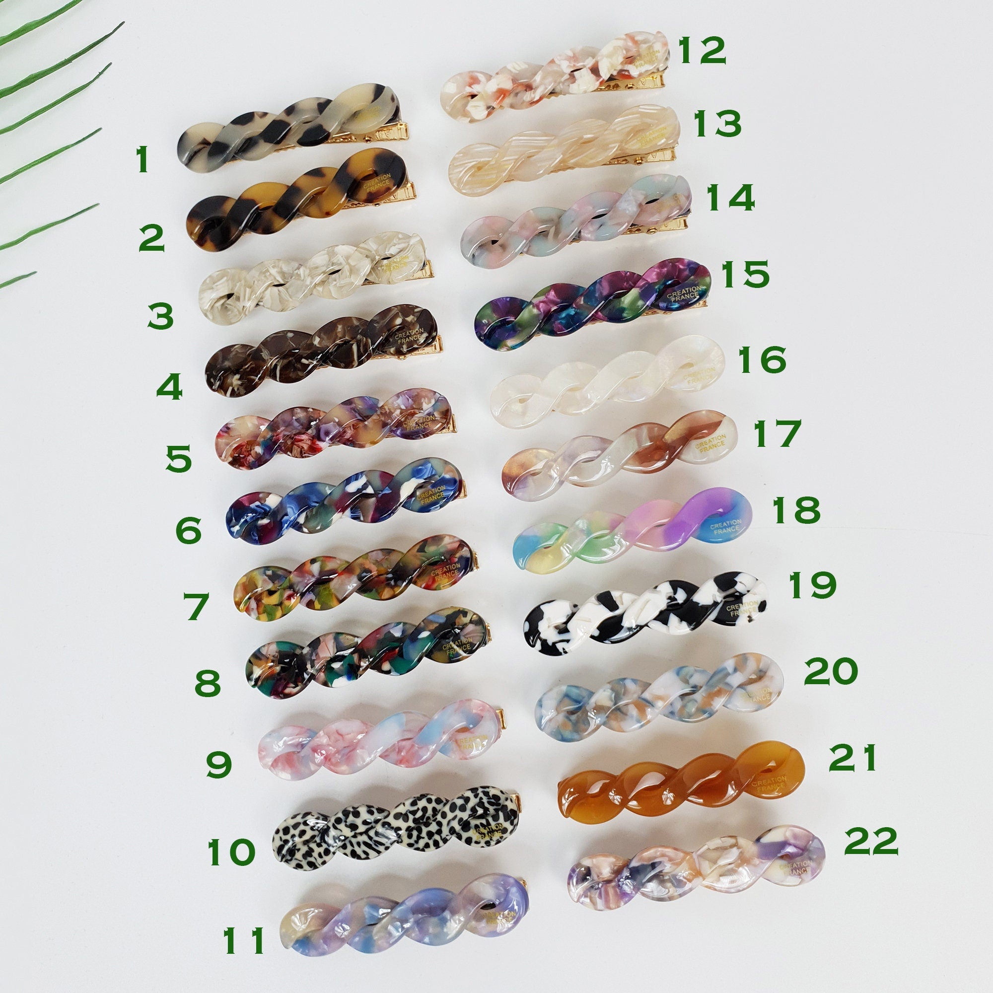 Marble Twist Mini Hair Clip (2.6 Inch) / Cute Cellulose French Hair Pin / Hair Accessory for Woman