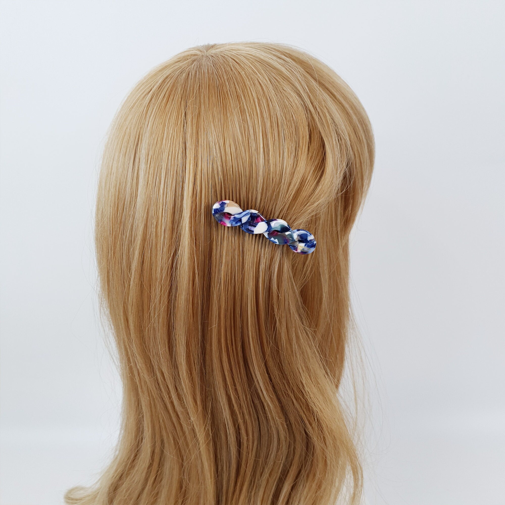 Marble Twist Mini Hair Clip (2.6 Inch) / Cute Cellulose French Hair Pin / Hair Accessory for Woman