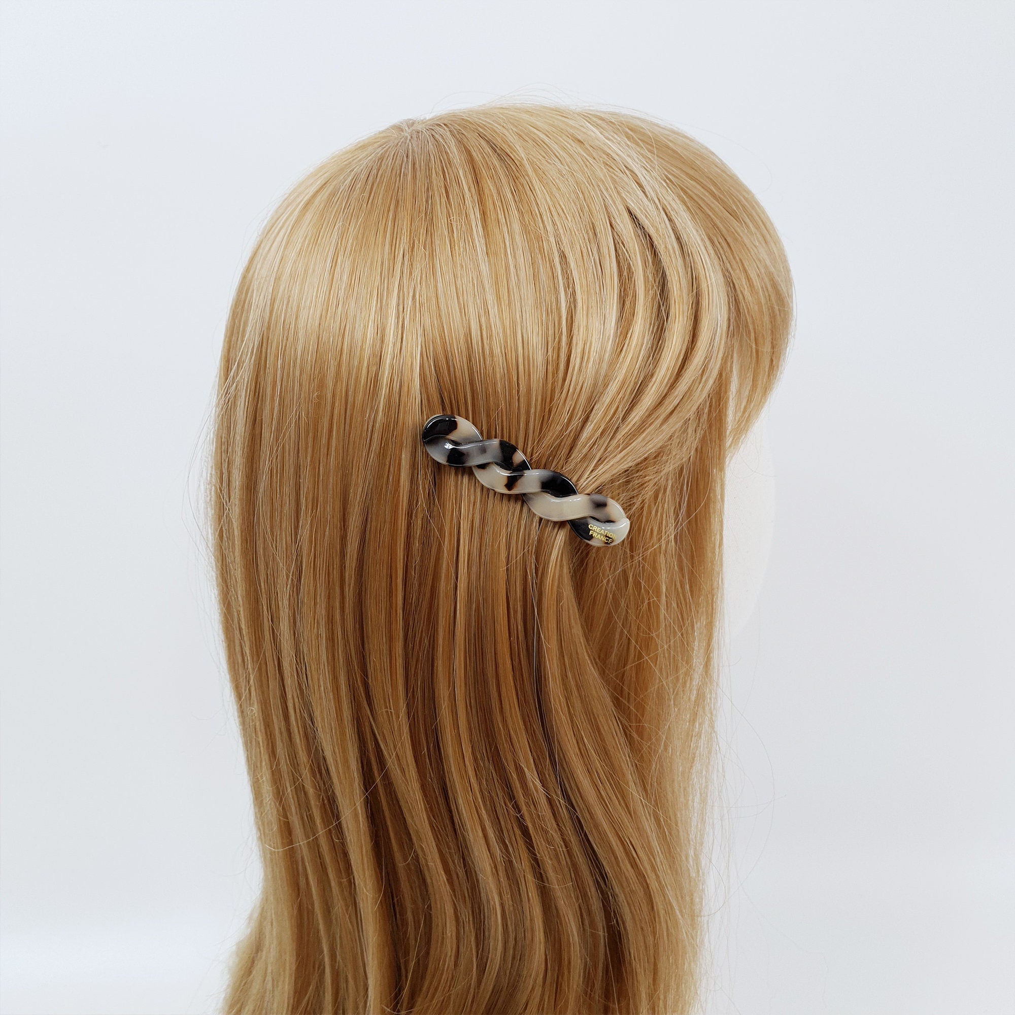 Marble Twist Mini Hair Clip (2.6 Inch) / Cute Cellulose French Hair Pin / Hair Accessory for Woman