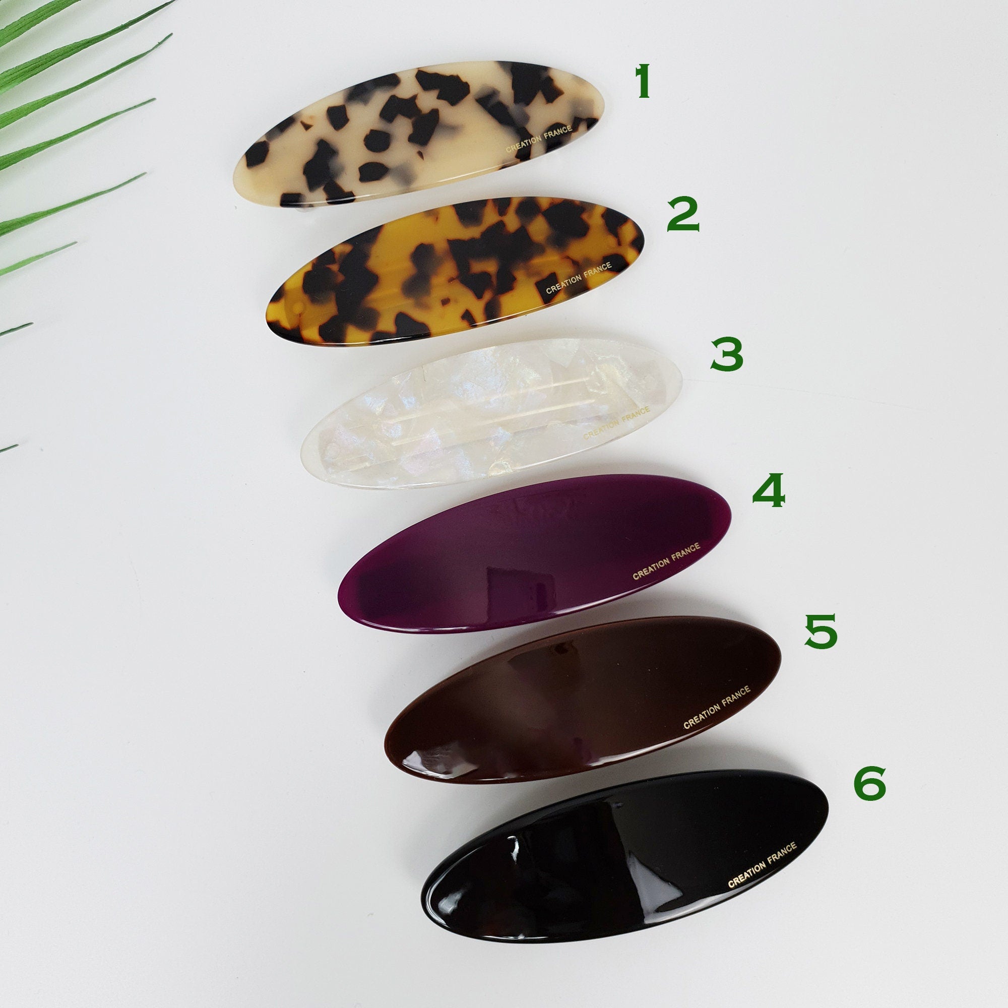Leopard Oval Flat Hair Barrette (3.5 Inch) / Tortoise Shell French Hair Pin / Hair Accessory for Woman / Automatic Hair Clip