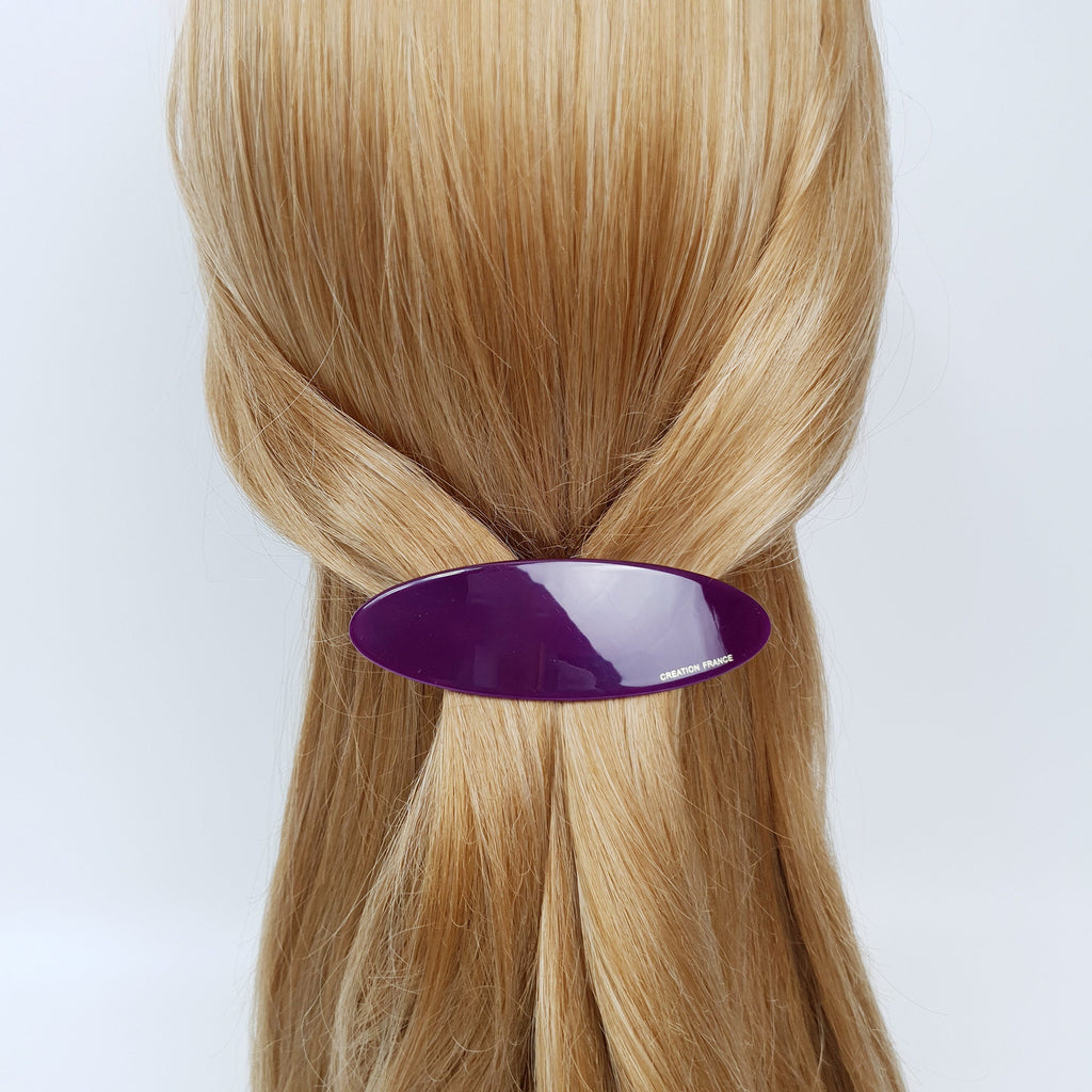 Leopard Oval Flat Hair Barrette (3.5 Inch) / Tortoise Shell French Hair Pin / Hair Accessory for Woman / Automatic Hair Clip