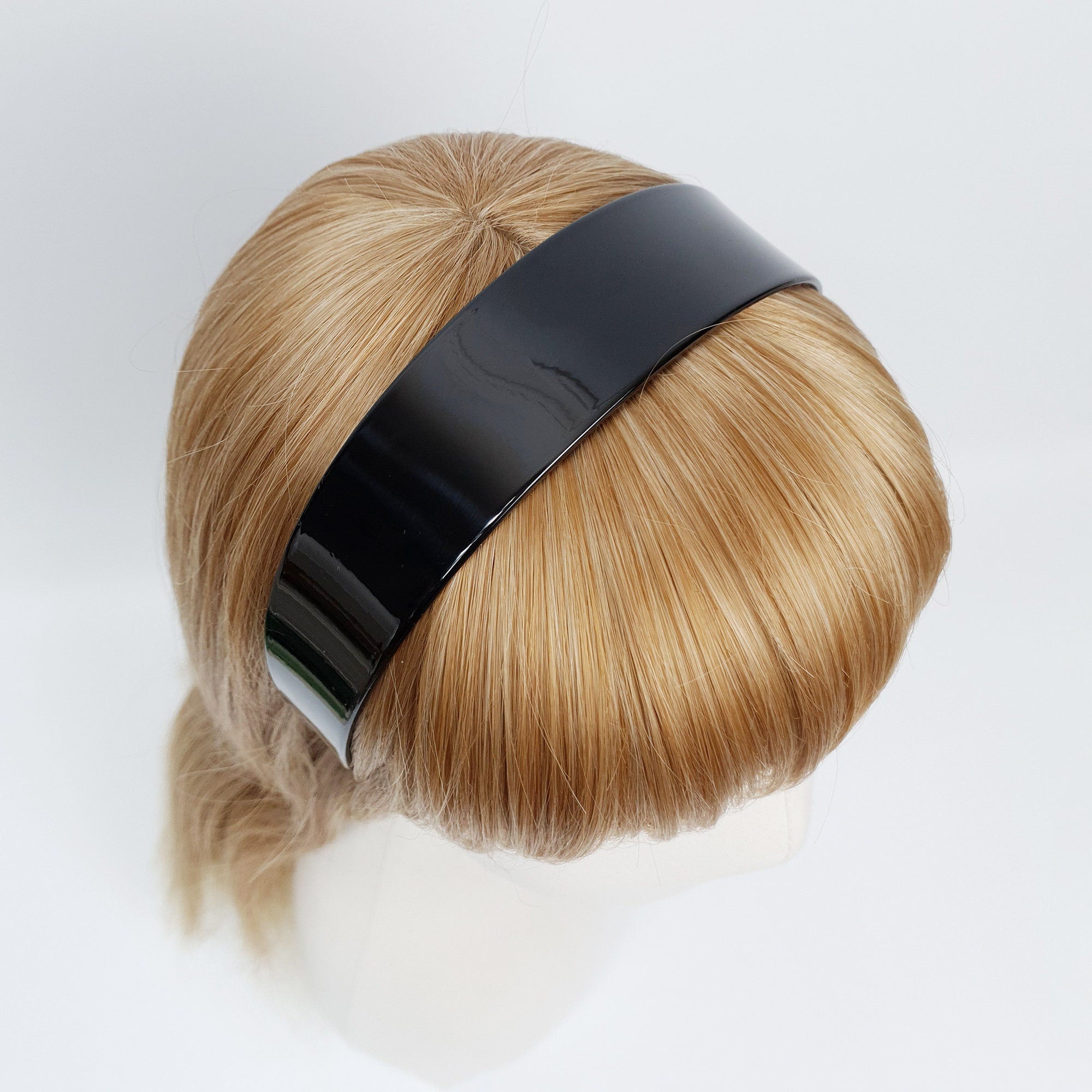 All Black Simple Basic Headband / Elegant Turban Bandanna / Hair Accessory for Woman / Black Wide Headband