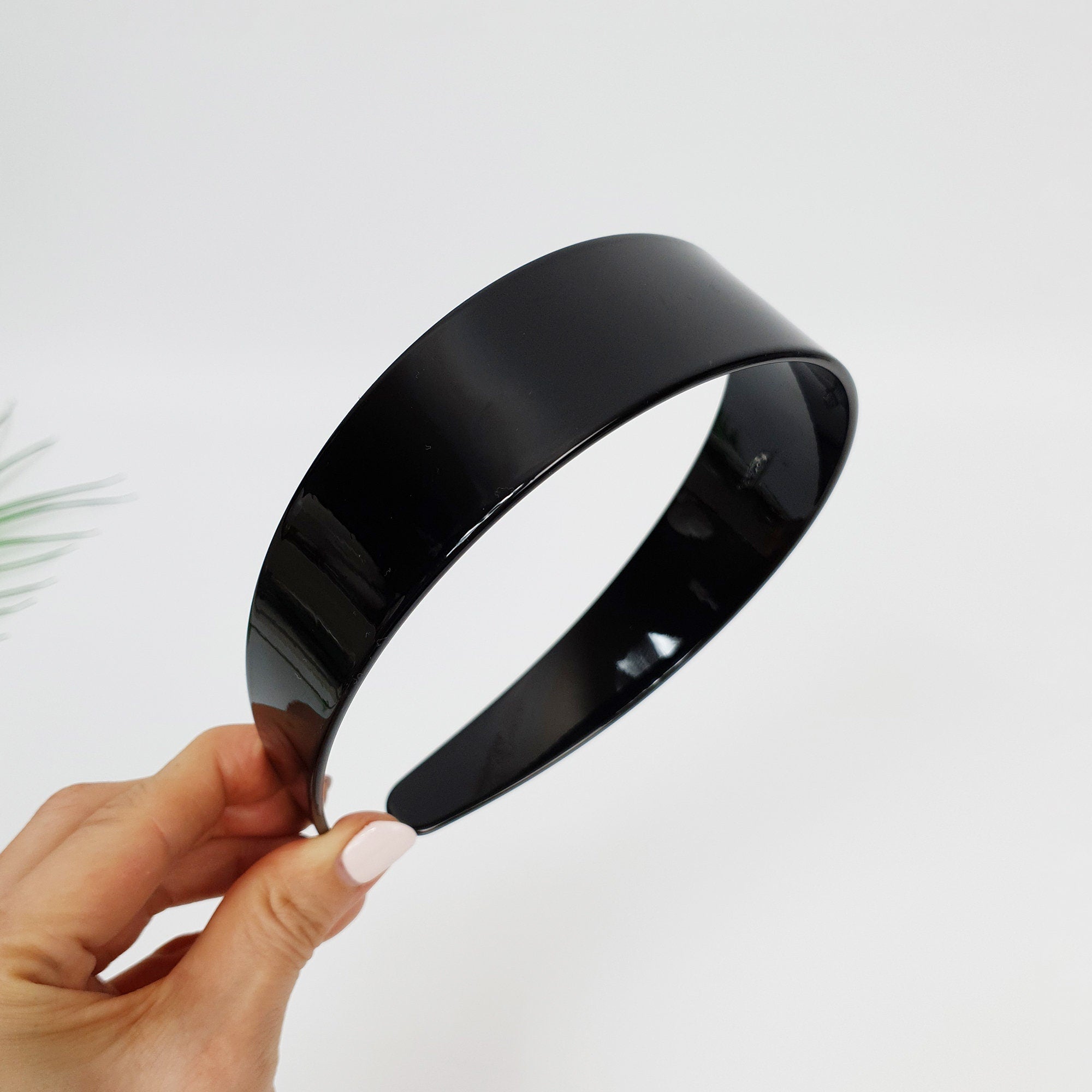 All Black Simple Basic Headband / Elegant Turban Bandanna / Hair Accessory for Woman / Black Wide Headband