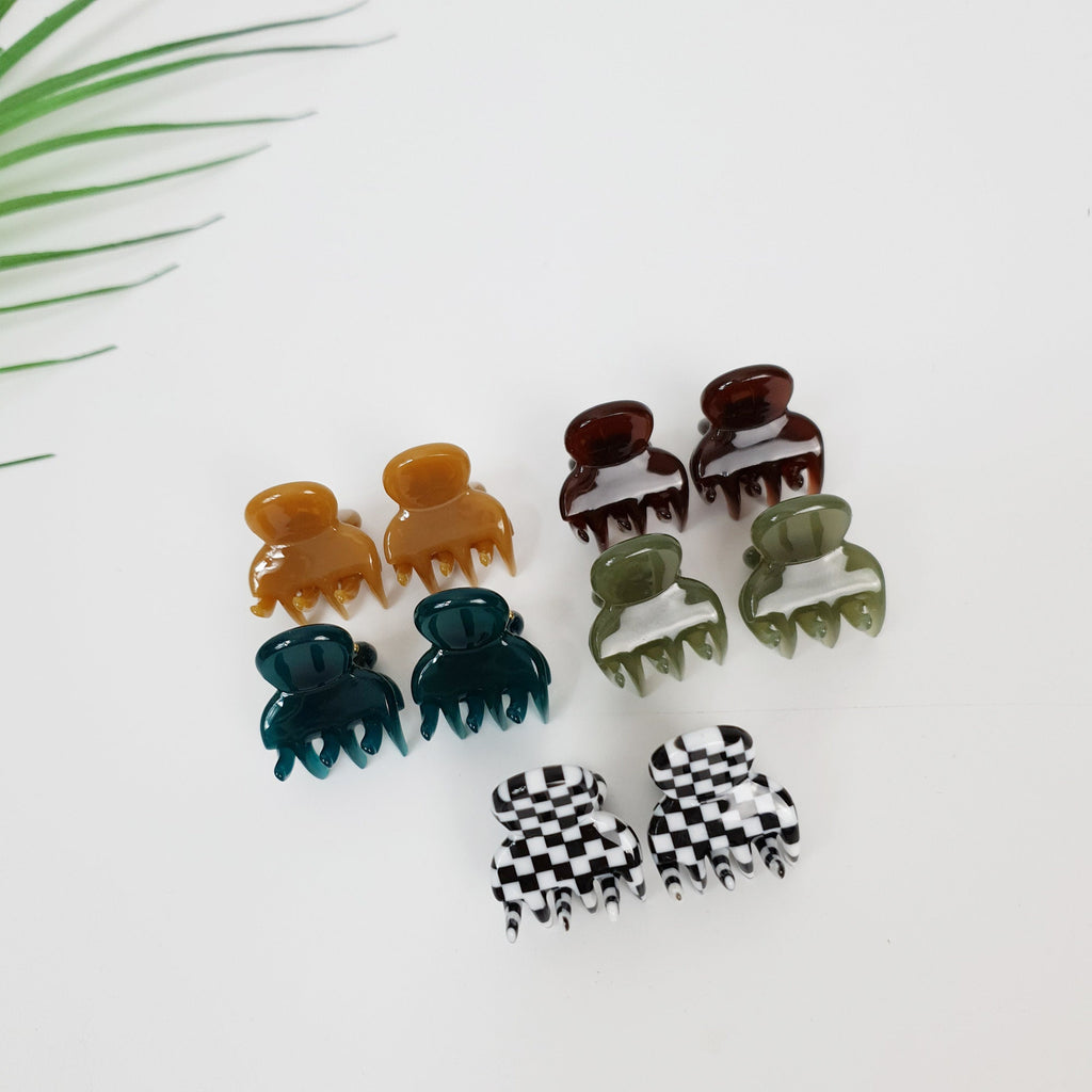 Pure Color Mini Hair Clips (2 pieces 1 set) / Tortoise Shell French Hair Pin / Hair Accessory for Woman / French Barrette for Girls