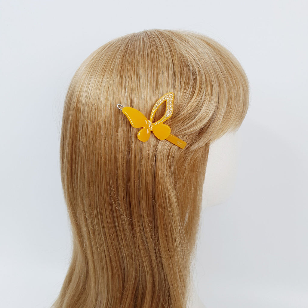 Pure Color Butterfly Bobby Pin with Cubic / Cute French Hair Pin / Hair Accessory for Woman / Bow Barrette