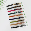Leopard Art Long Ribbon Hair Barrette (4.3 Inch) / Tortoise Shell French Hair Pin / Hair Accessory for Woman / Automatic Hair Clip