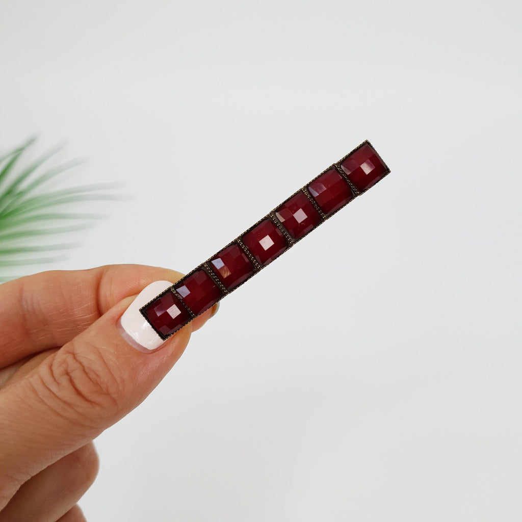Vintage Antique Formica Mini Square Hair Claw Clip (2.4 Inch) / Vivid Color Hair Pin / Alligator Hair Clip for Woman