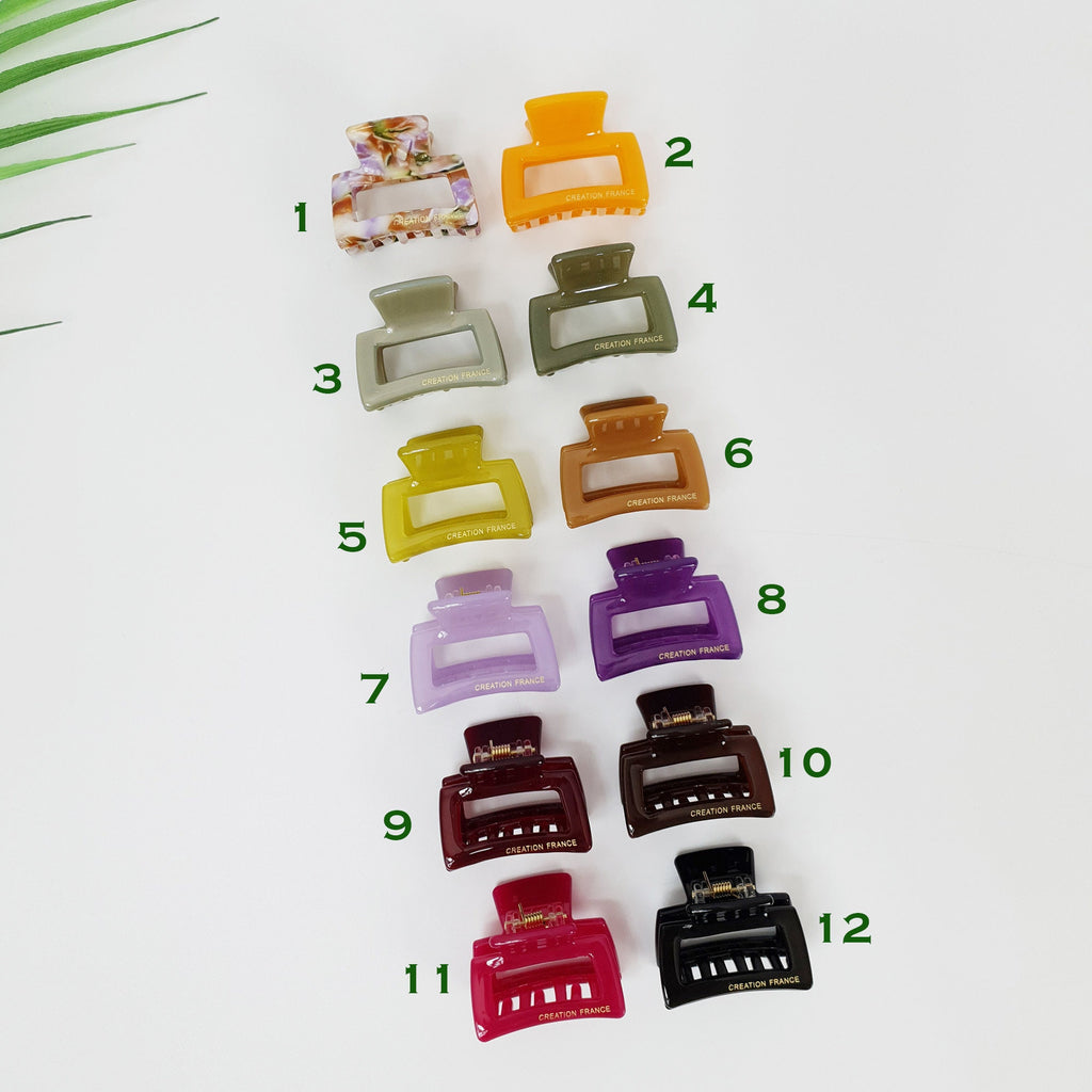 Pure Color Simple Square Mini Hair Claw Clip / Simple Small French Pin / Hair Barrette for Woman