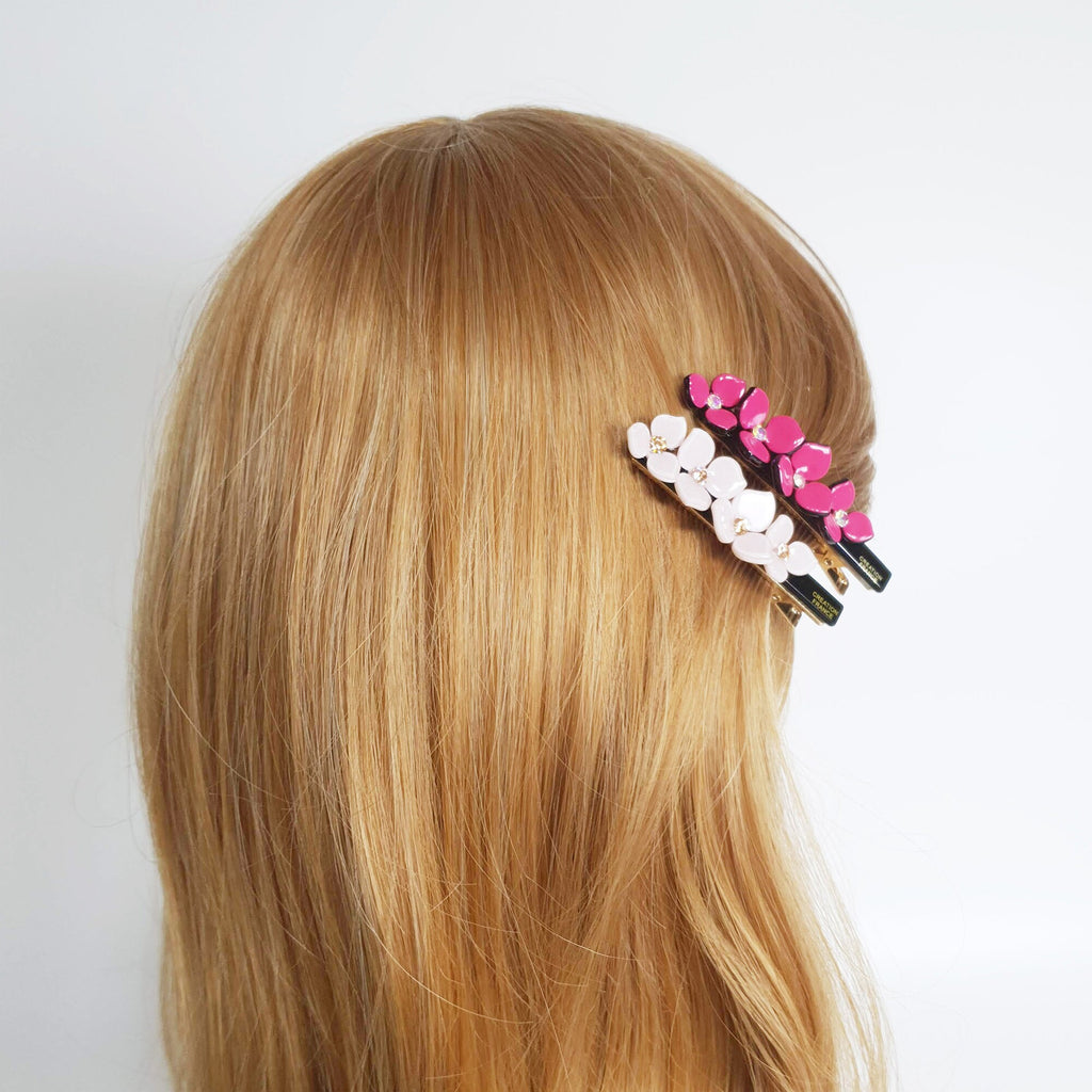 Pastel Color Flower Hair Clip / Luxurious French Hair Pin / Alligator Hair Clip