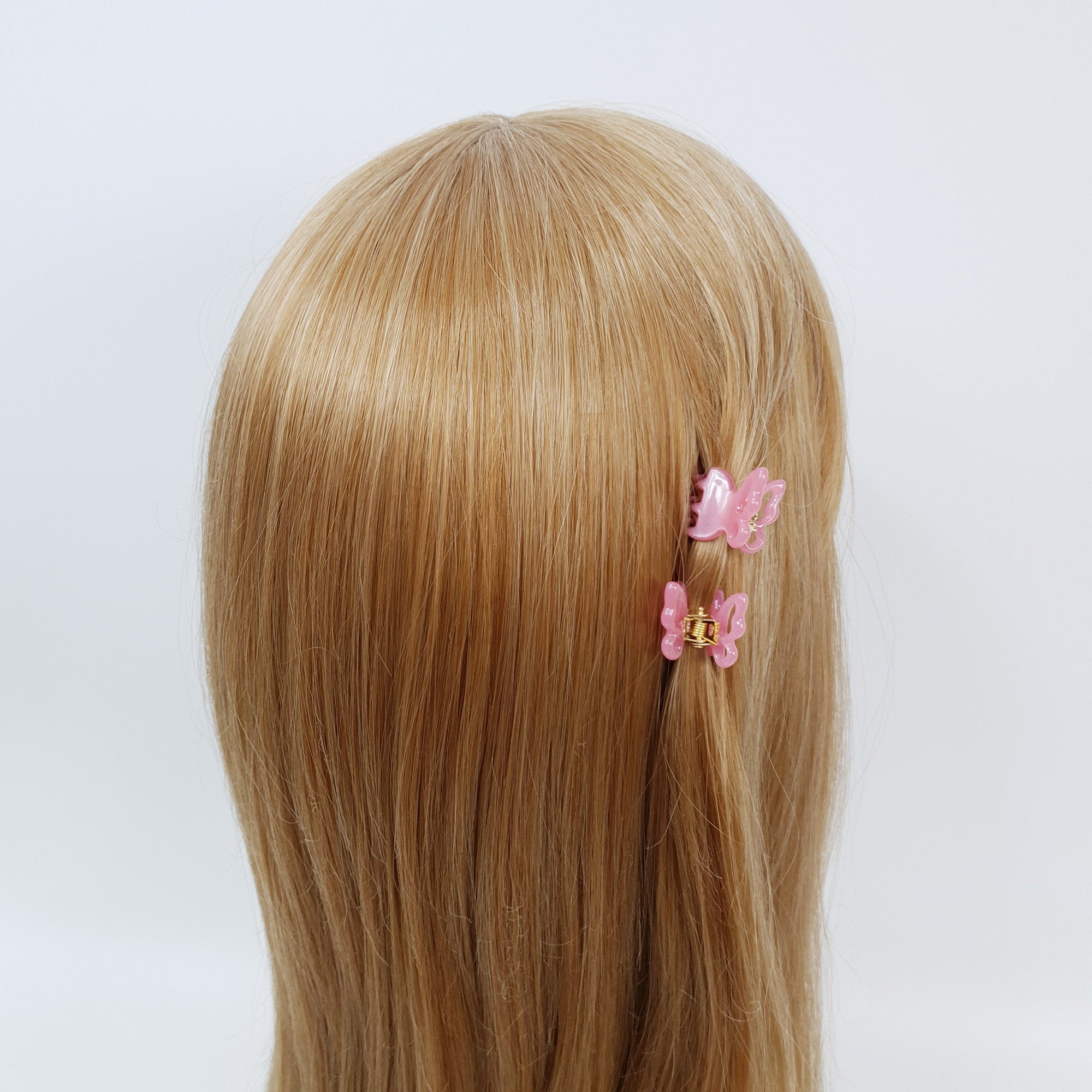 Mini Butterfly Hair Clips 2 Pieces in 1 Set / Tortoise Shell French Hair Pin / Hair Accessory for Woman