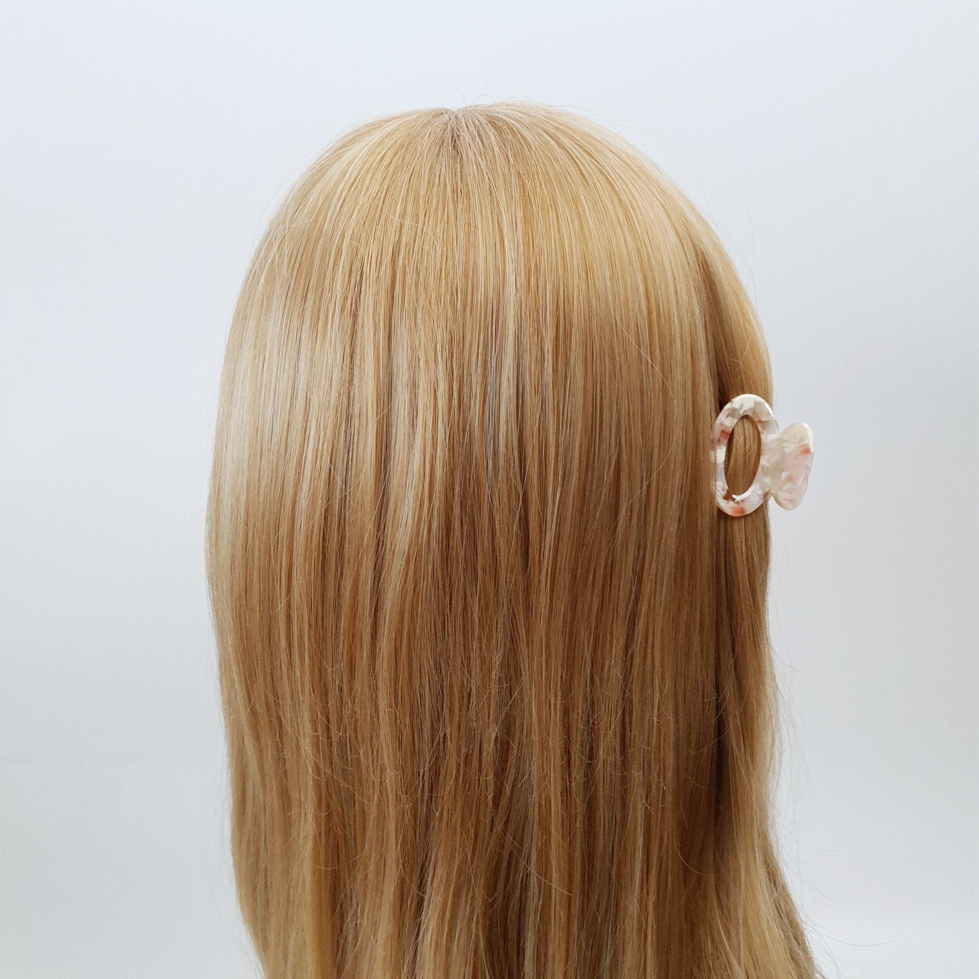 Round Small Hair Clips / Tortoise Shell French Hair Pin / Hair Barrette for Woman / Cellulose Acetate Tiny Clip